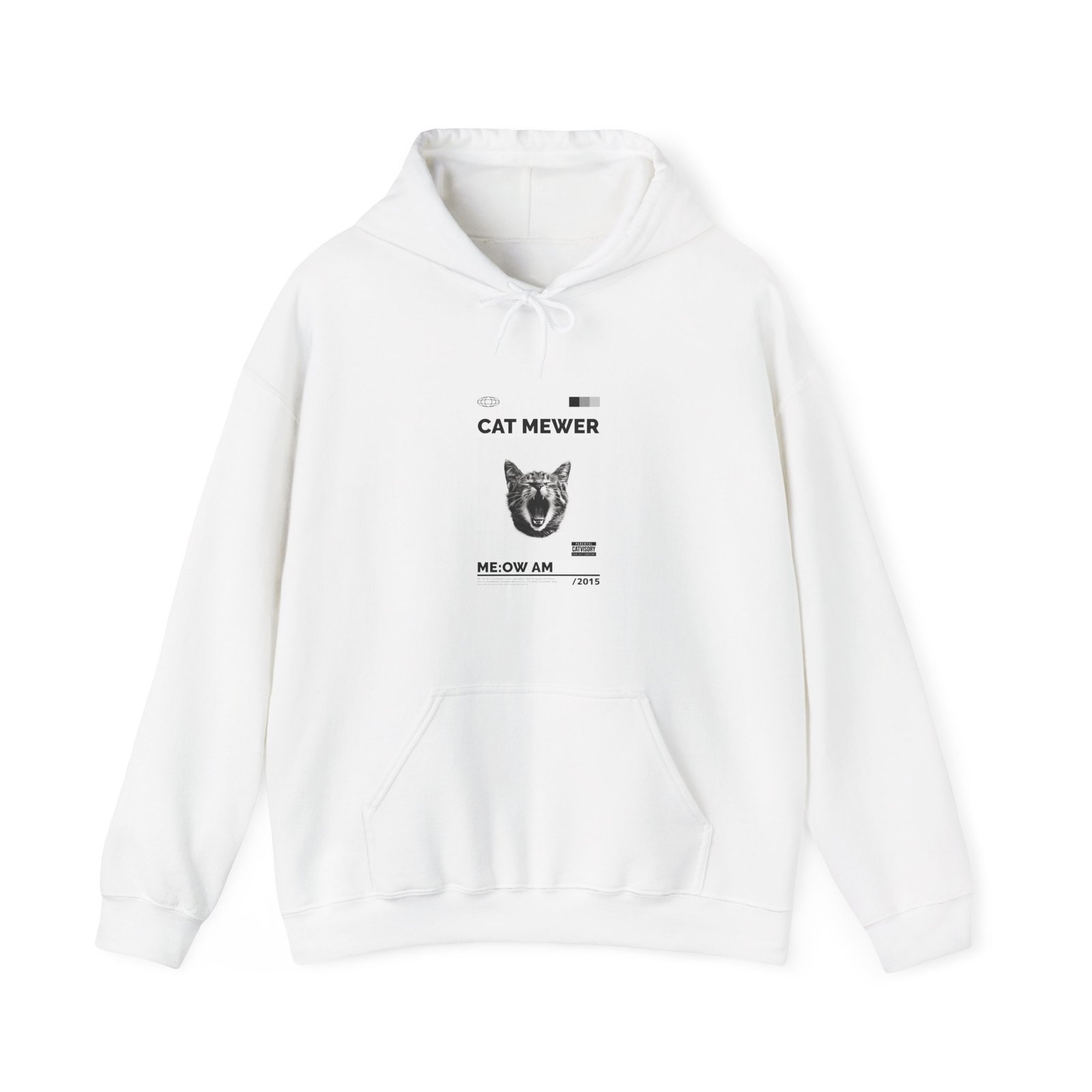 Cat Mewer Screaming Feline Illustration with Expressive Pose - Hoodie