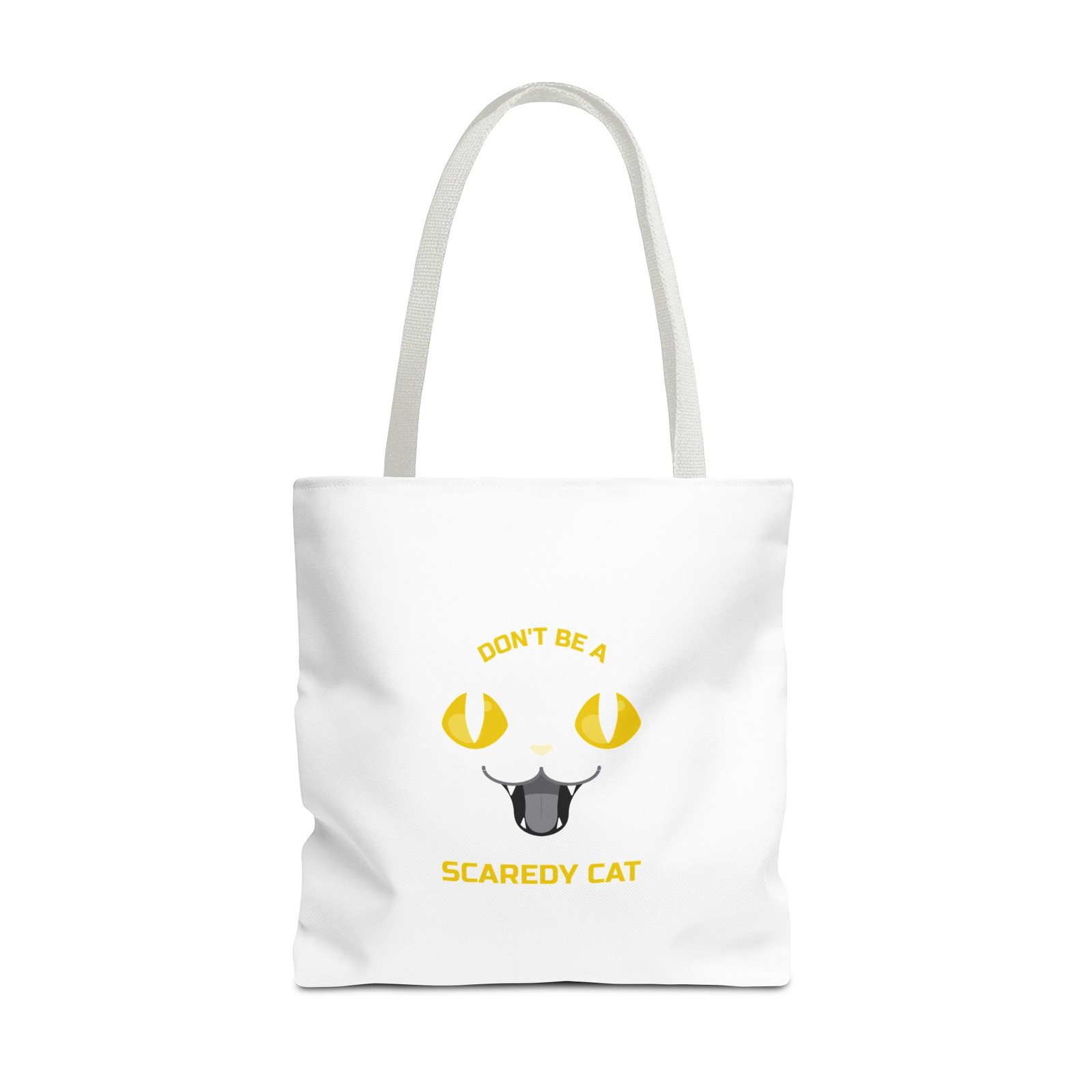 Funny Don’t Be a Scaredy Cat Cat Teasing Cartoon Design - Tote Bag - Image 9