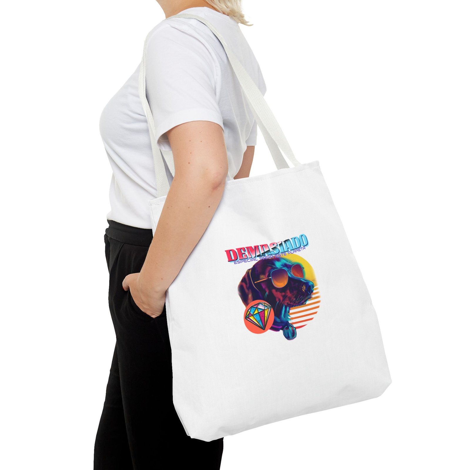 Demasiado Dog Stylish Graphic with Trendy Canine Character - Tote Bag - Image 12