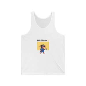 Mrs. Postcow Funny Cartoon Cow with Postal Theme - Tank Top