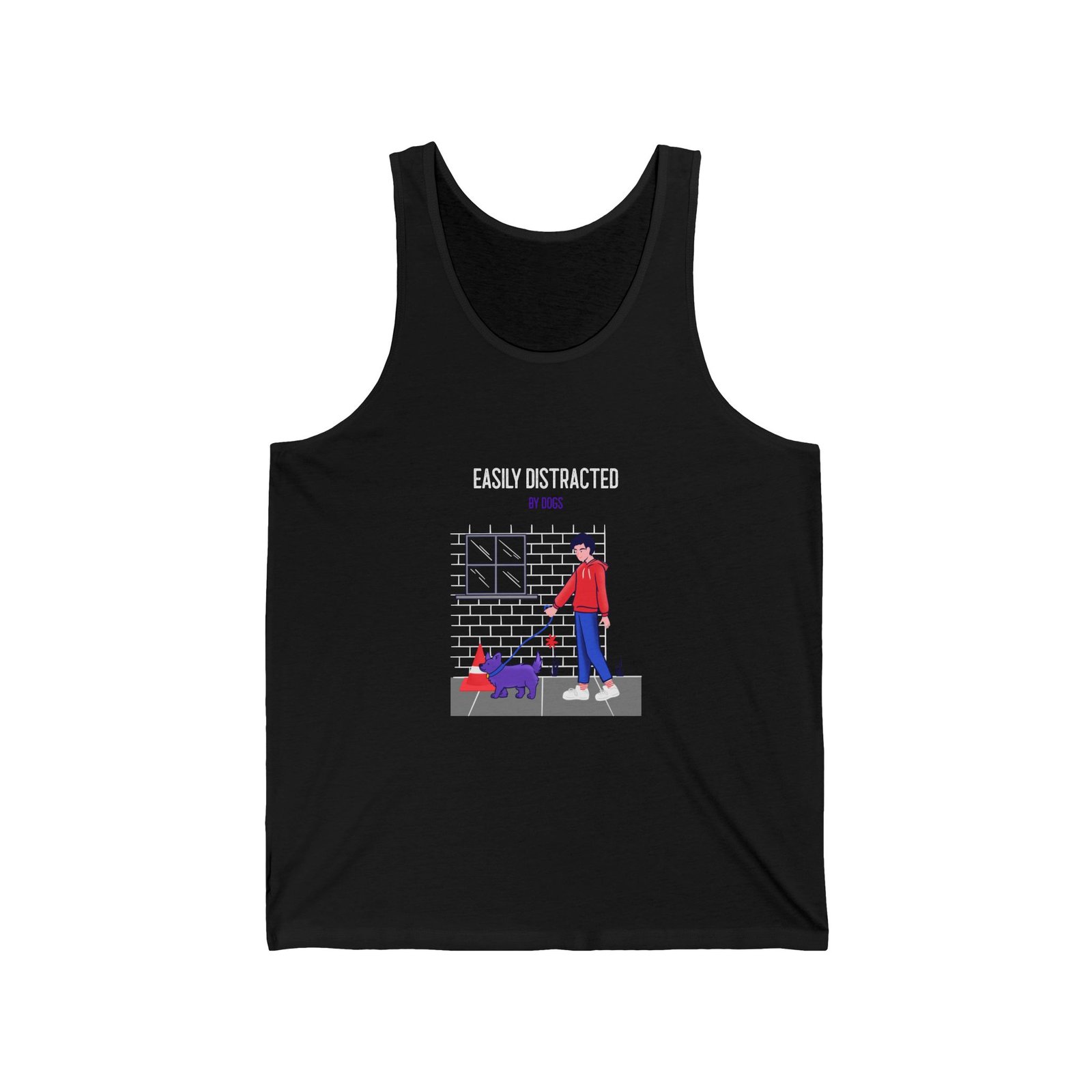 Easily Distracted By Dogs Dog Walker Graphic Design - Tank Top