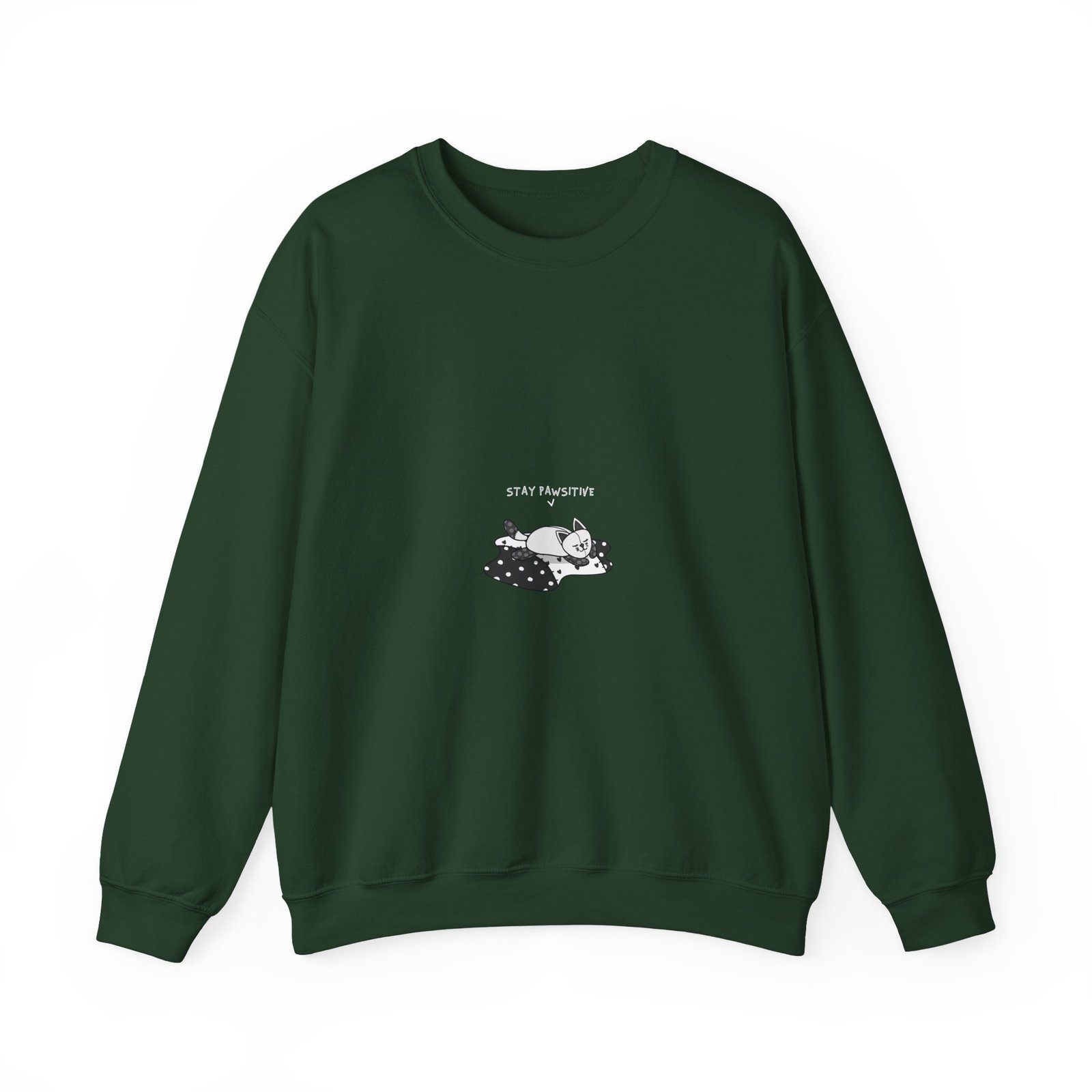 Stay Pawsitive Cat Hopeful Inspirational Artwork - Sweatshirt - Image 5