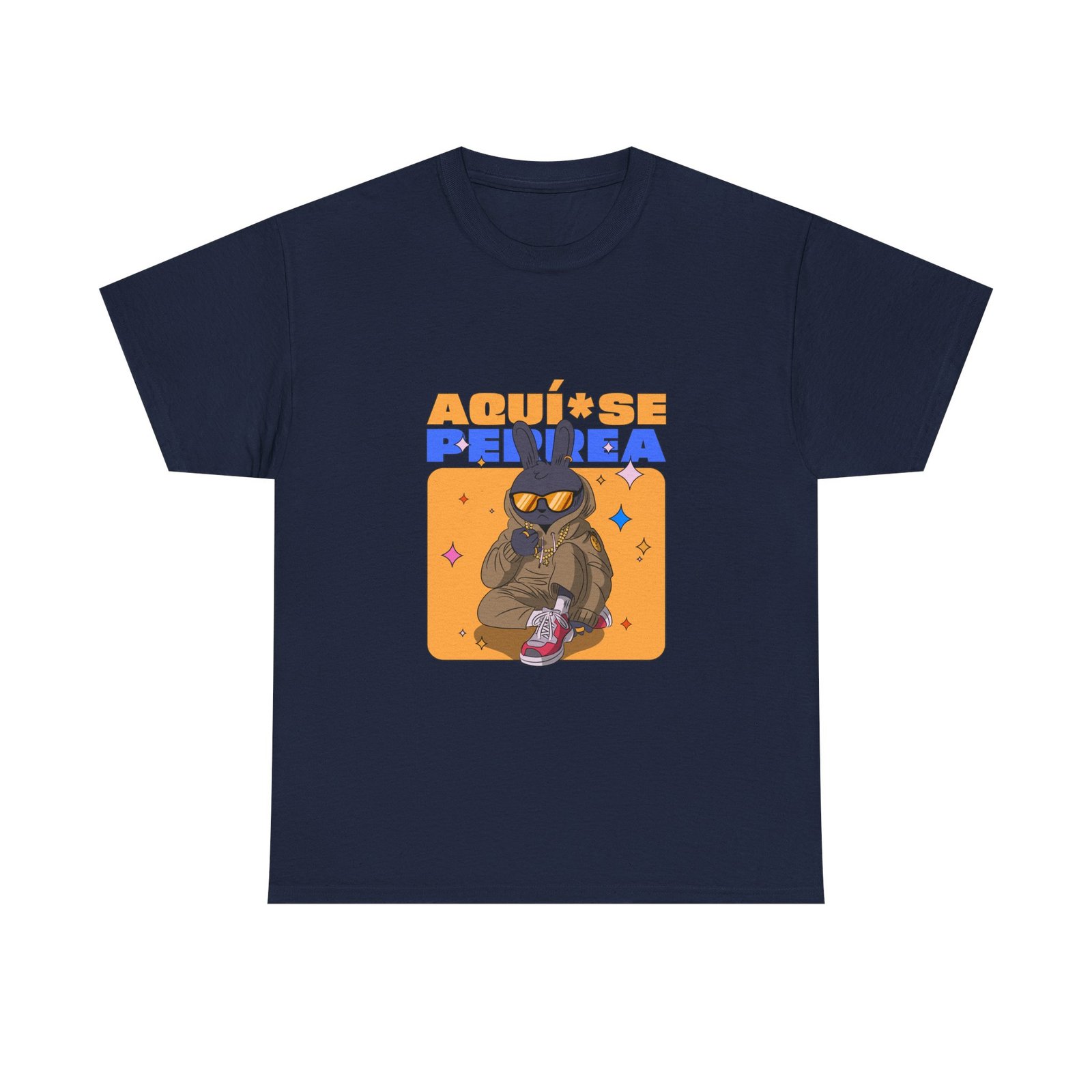 AQUÍ SE PERREA Bunny Urban Streetwear Graphic Design - T-shirt - Image 9