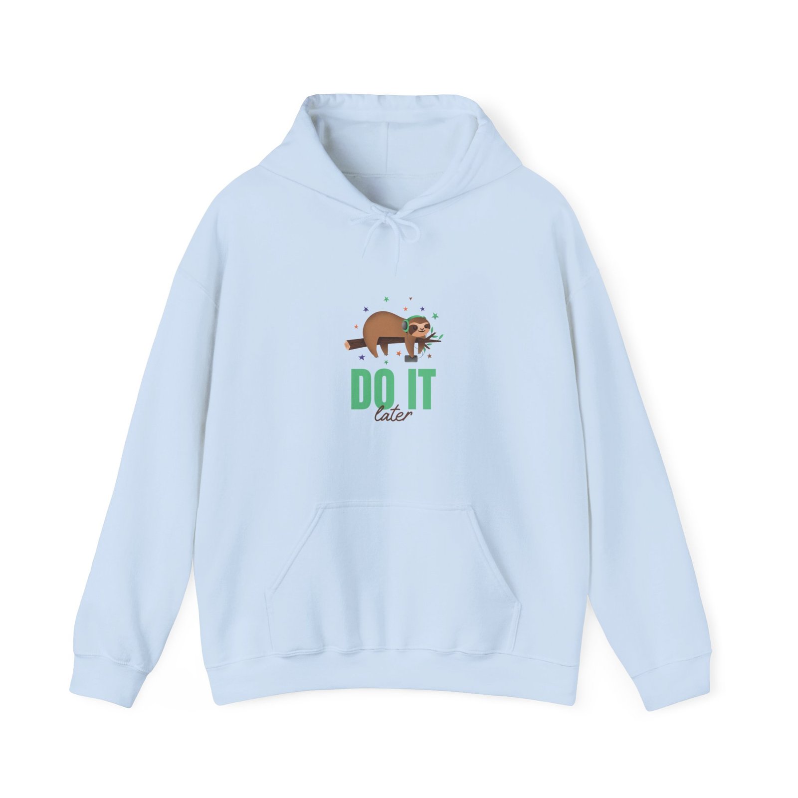 Do It Later Sloth Lazy Cartoon Illustration - Hoodie - Image 9