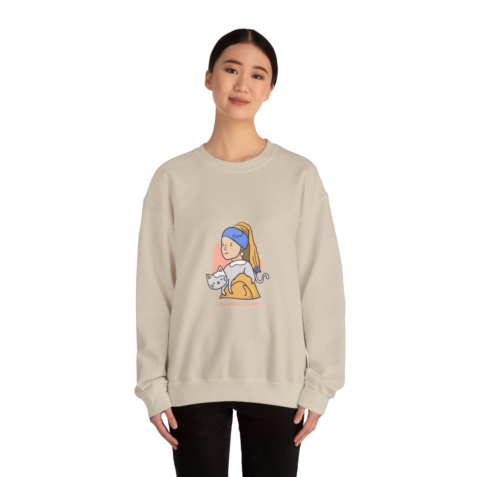 I Do What I Want Cat Artistic Illustration with Attitude - Sweatshirt - Image 8