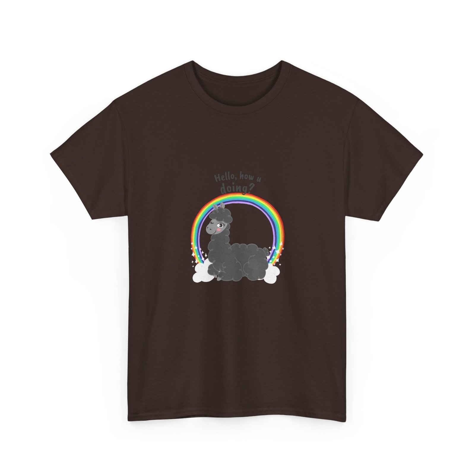 Cute Hello How U Doing Friendly Alpaca Illustration - T-shirt - Image 3