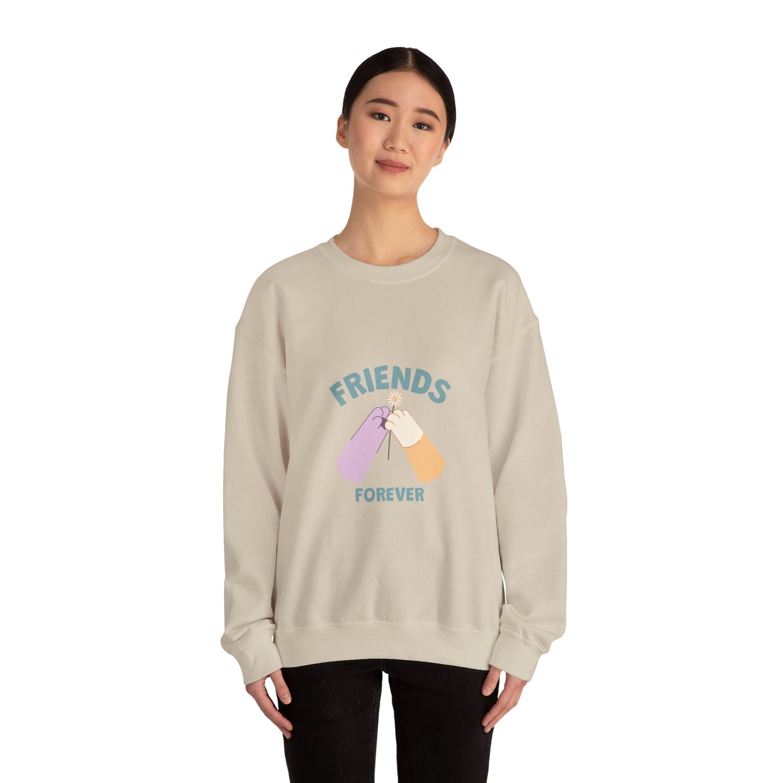 Friends Forever Animal Friends Cute Cartoon Illustration - Sweatshirt - Image 8