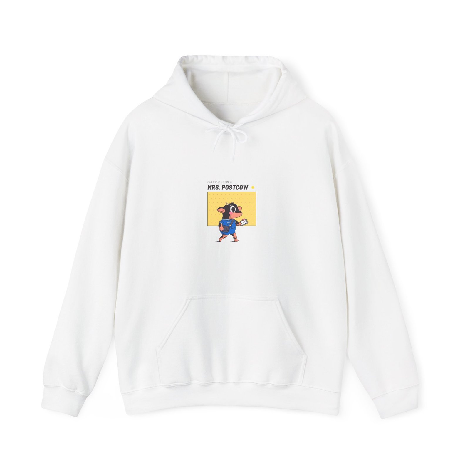 Mrs. Postcow Funny Cartoon Cow with Postal Theme - Hoodie