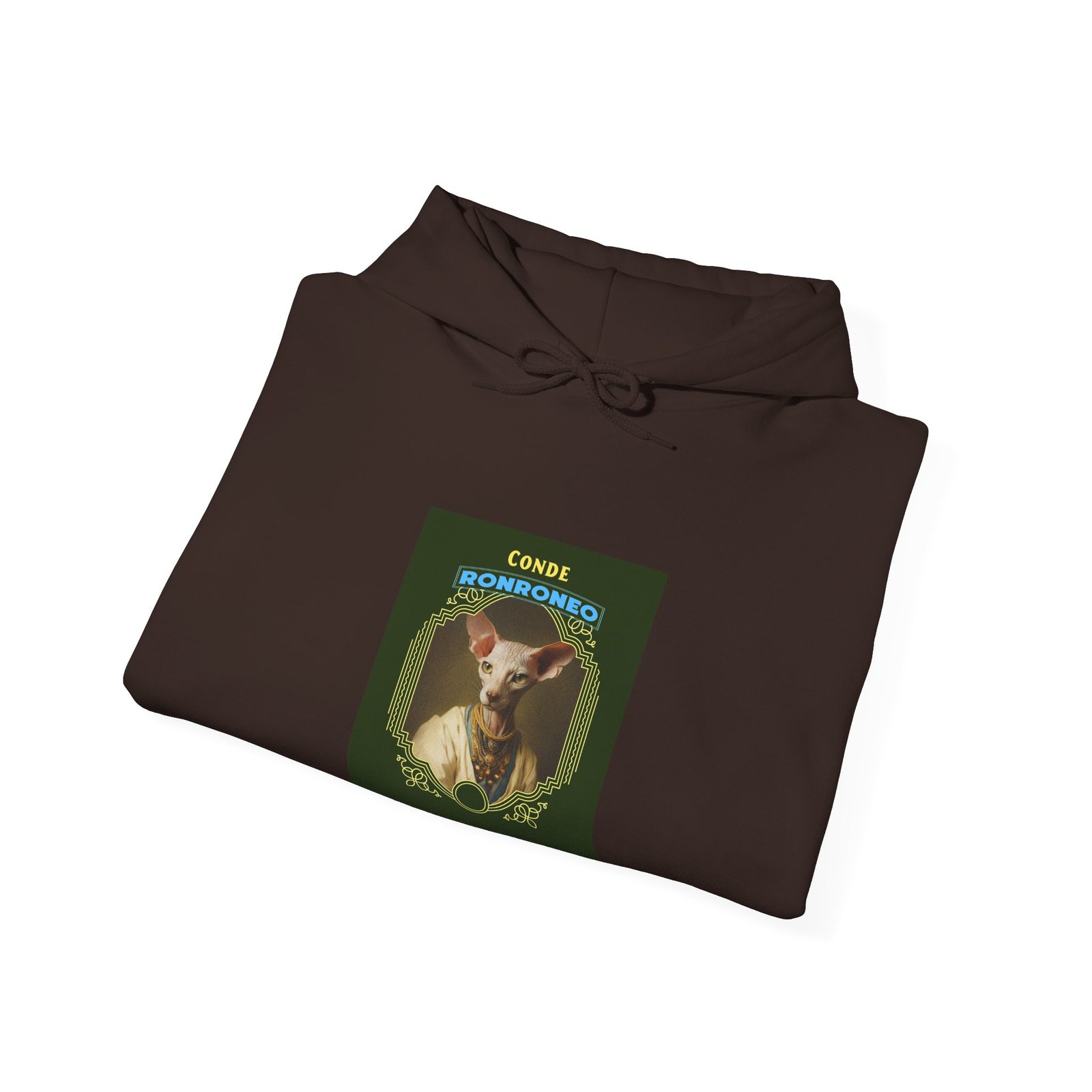CONDE RONRONEO Sphynx Cat Noble Artistic Illustration - Hoodie - Image 8