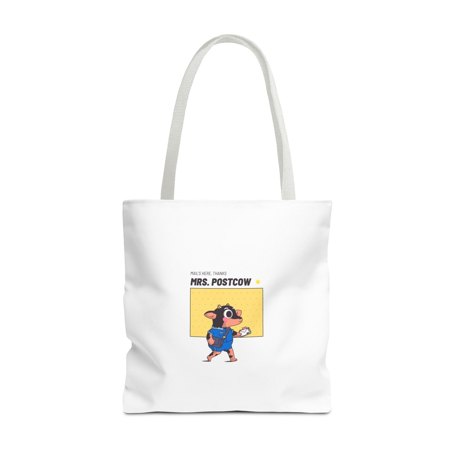 Mrs. Postcow Funny Cartoon Cow with Postal Theme - Tote Bag - Image 9