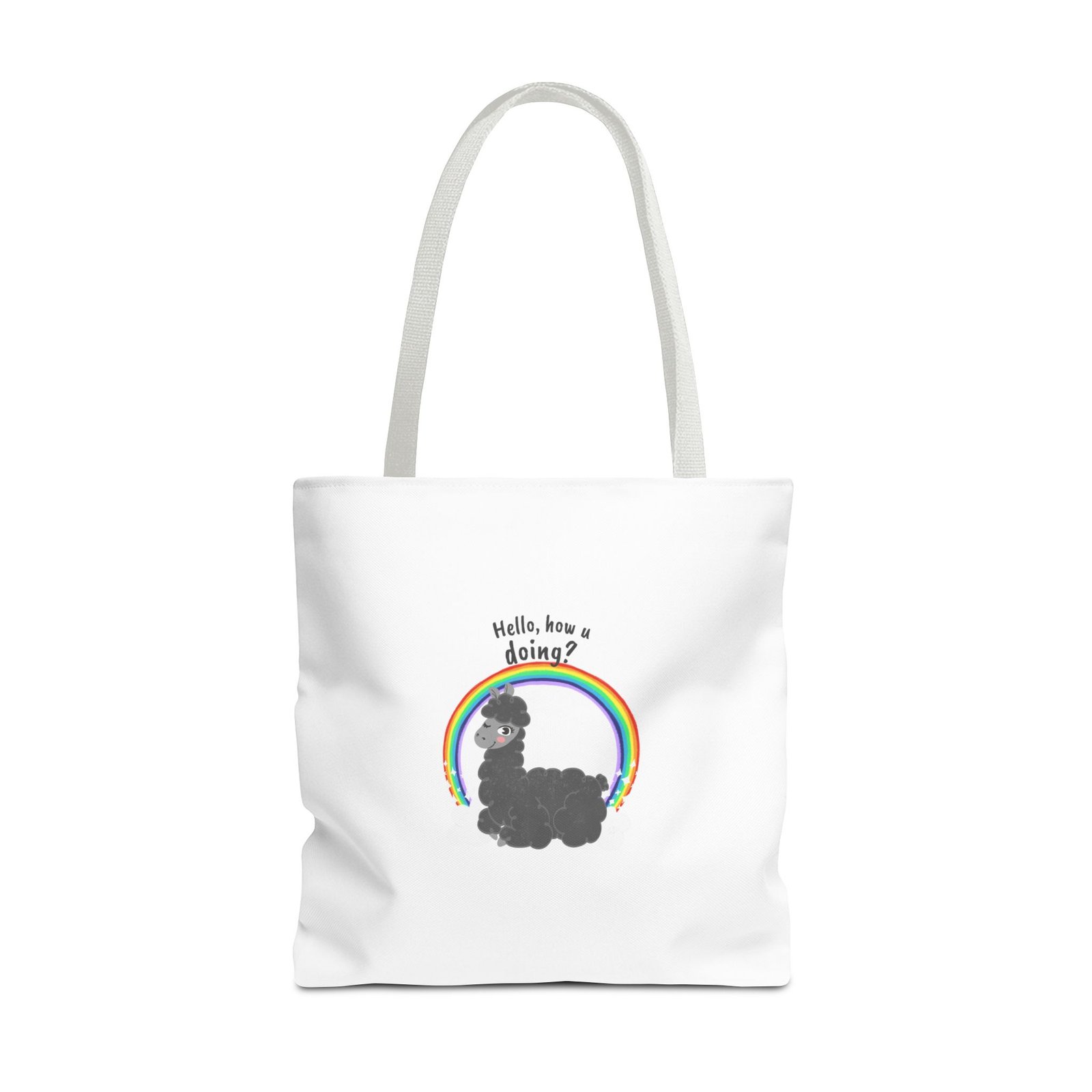 Cute Friendly Alpaca Saying Hello How U Doing Design - Tote Bag - Image 9