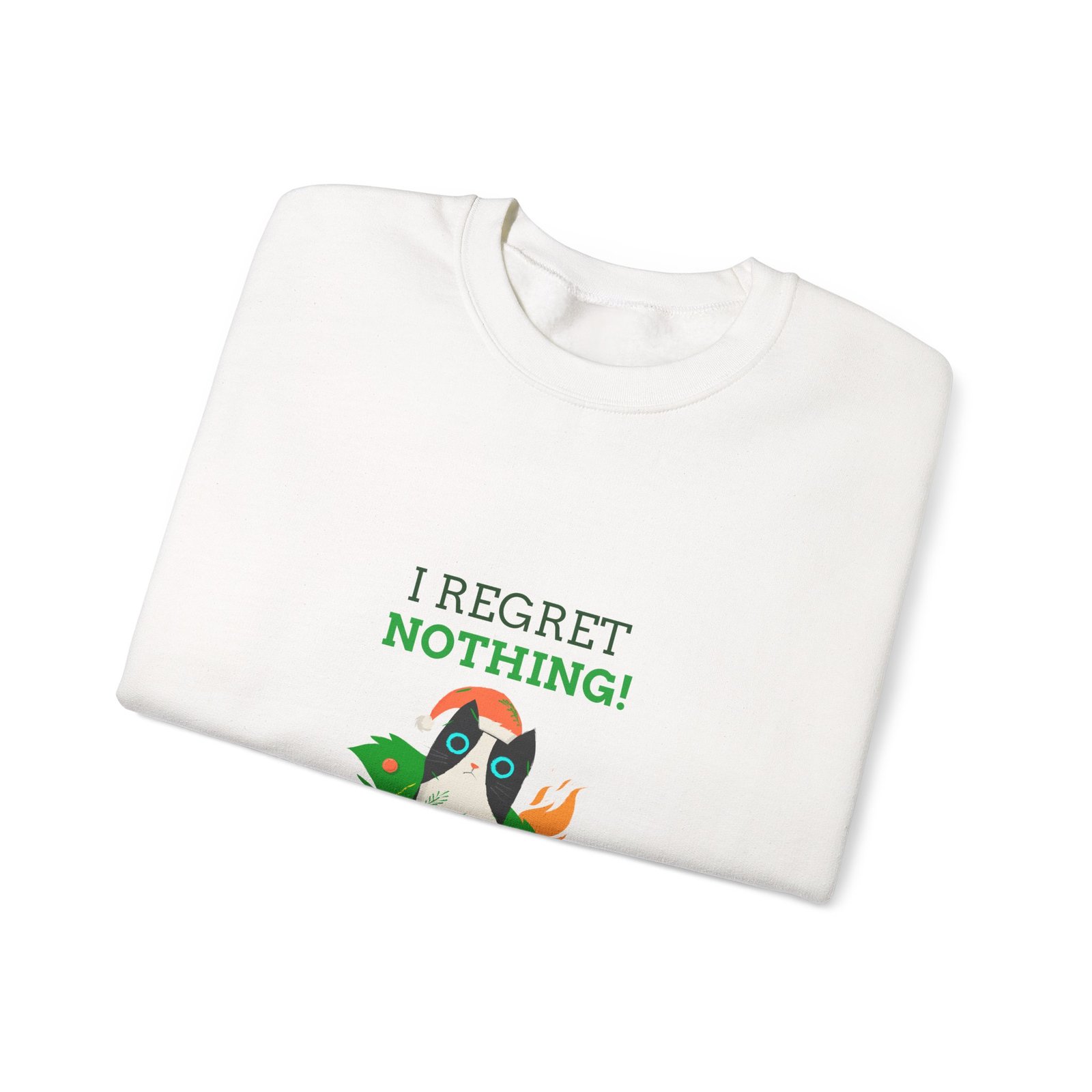 No Regrets Dog with Bold Typography and Playful Expression - Sweatshirt - Image 3