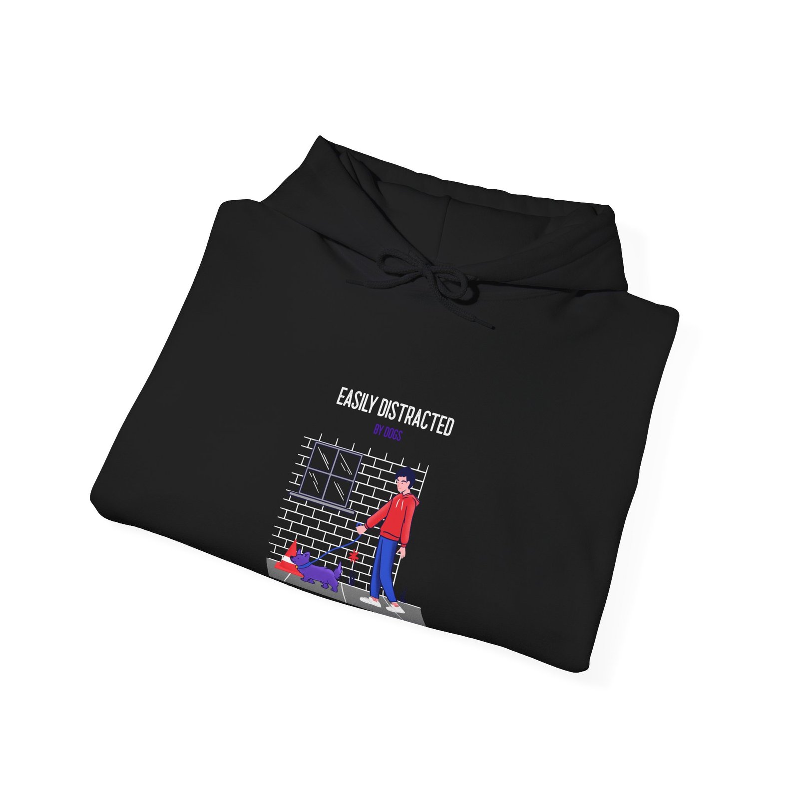 Easily Distracted By Dogs Dog Walker Graphic Design - Hoodie - Image 4