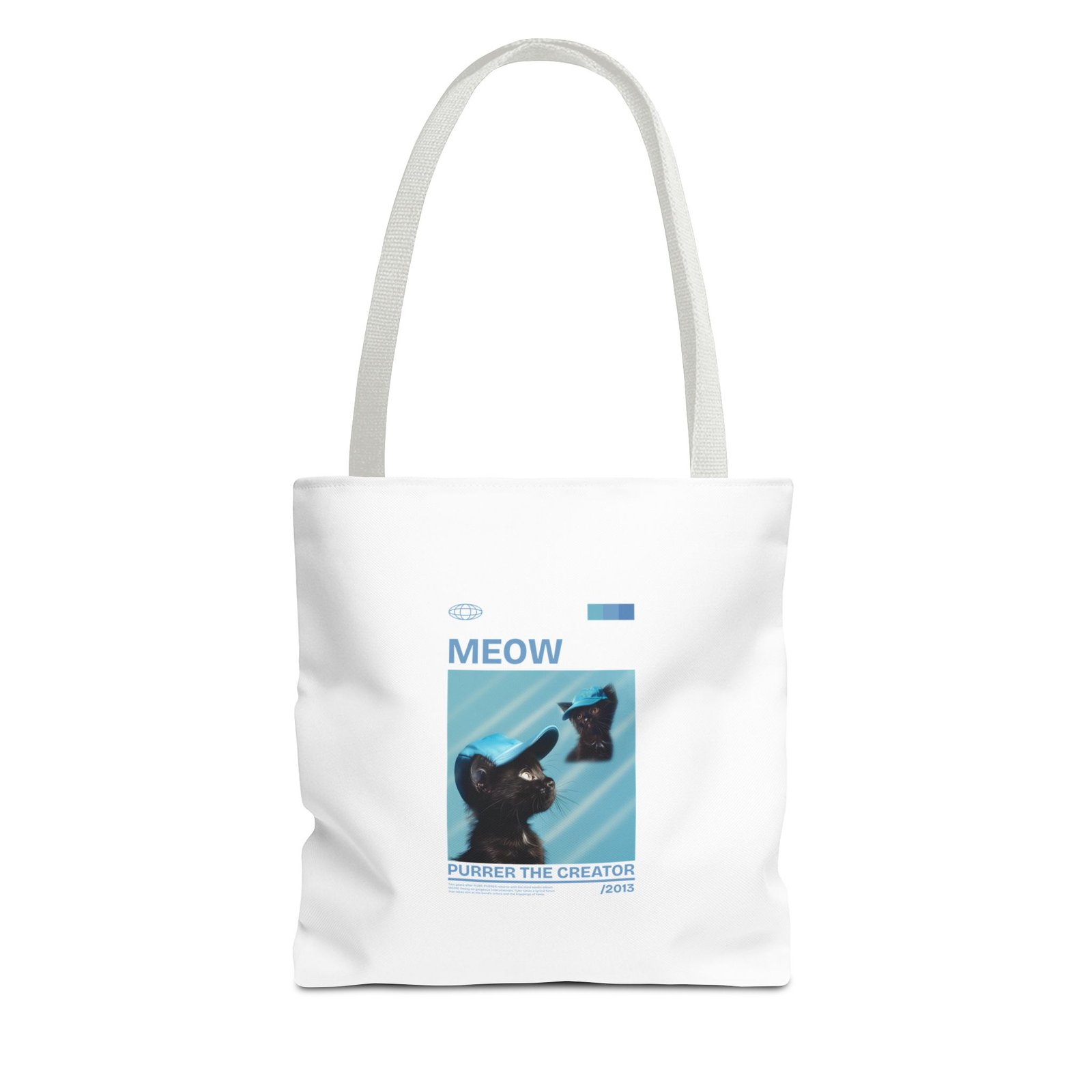 Playful Meow Cat Creator Graphic with Whiskers and Paws - Tote Bag