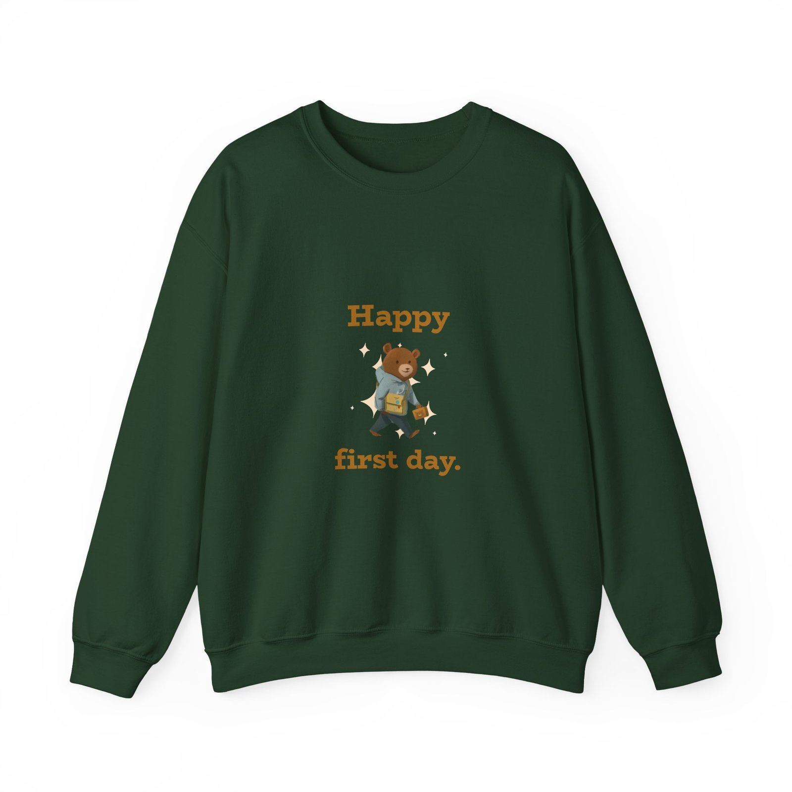 Cheerful Bear Celebrating Happy First Day Design - Sweatshirt - Image 5
