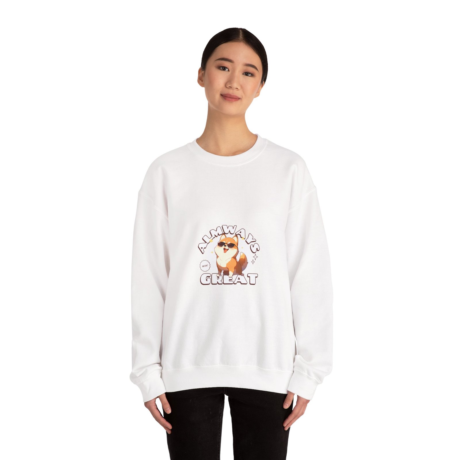 Always Great Dog Cheerful Happy Canine Artwork - Sweatshirt - Image 4