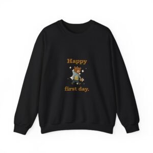 Cheerful Bear Celebrating Happy First Day Design - Sweatshirt