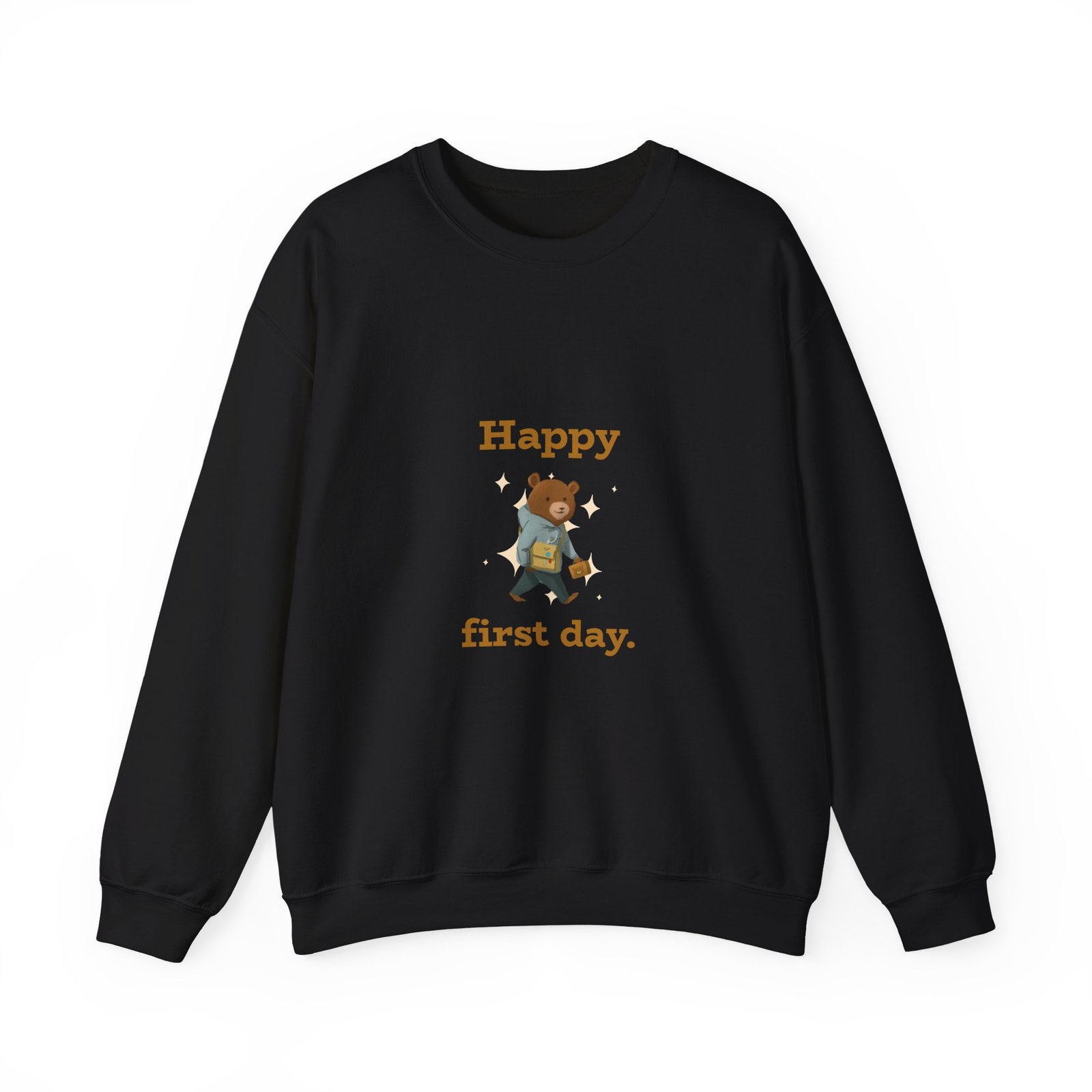 Cheerful Bear Celebrating Happy First Day Design - Sweatshirt