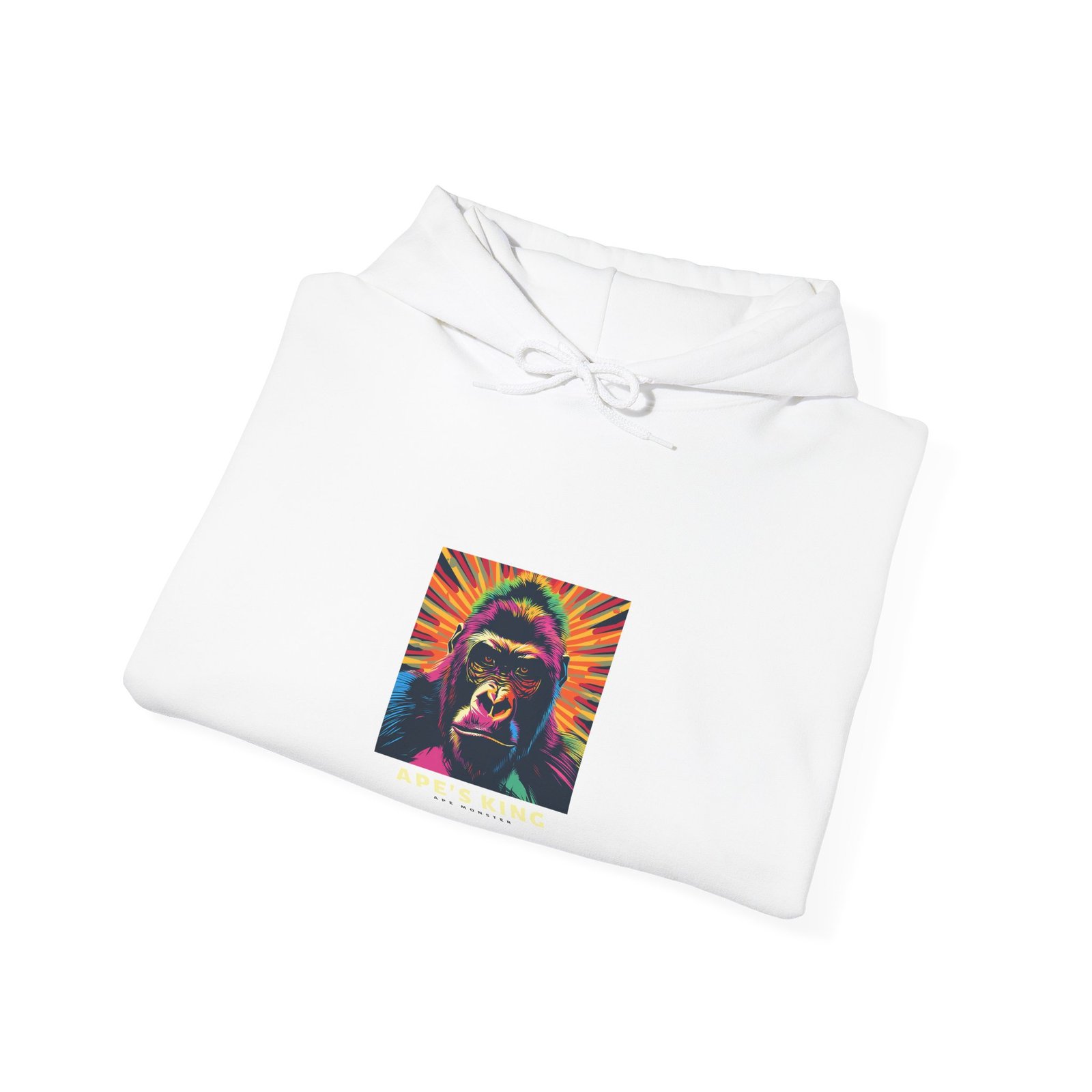 Apes King Gorilla Powerful Majestic Primate Illustration - Hoodie - Image 4
