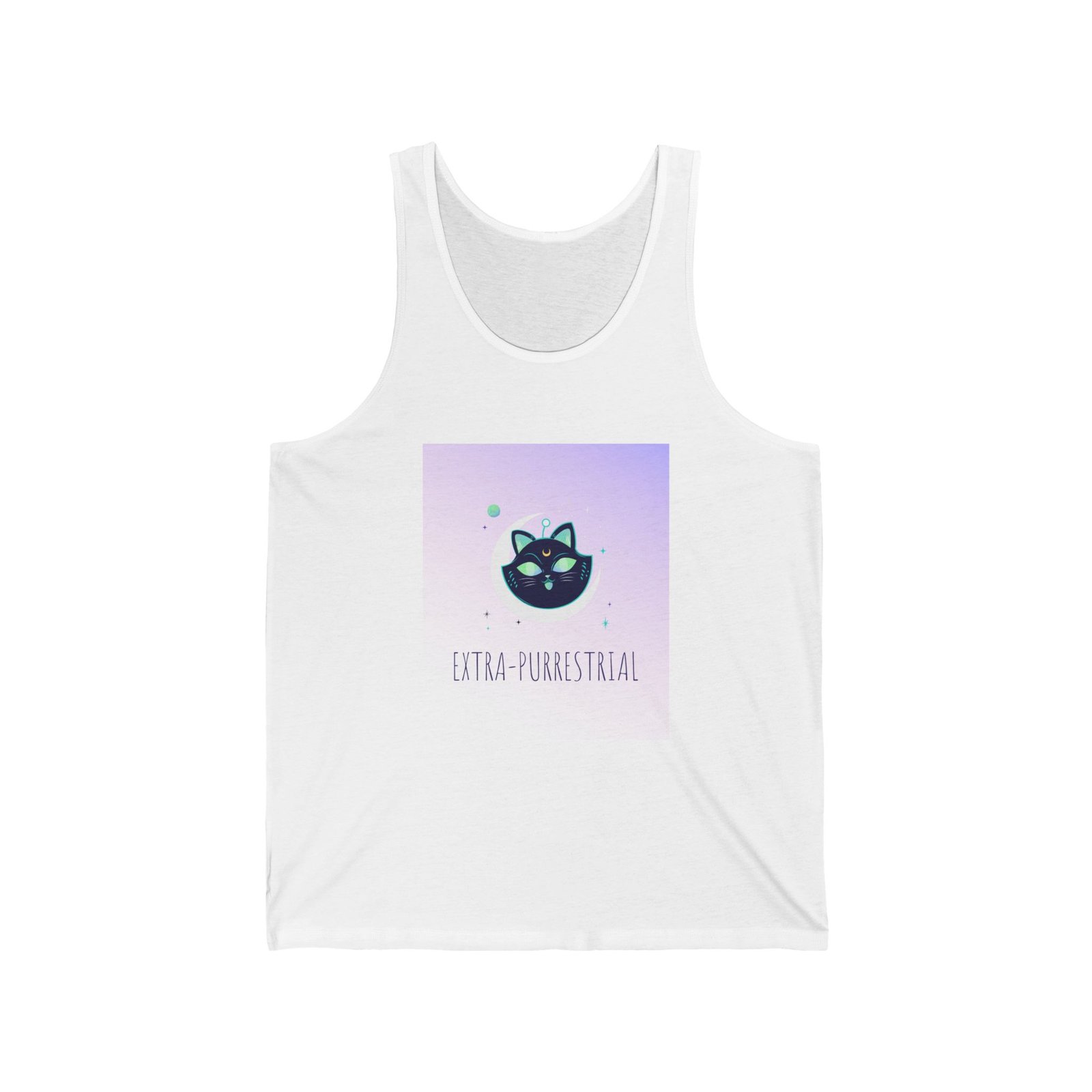 Extra Terrestrial Cat in Cosmic Space Design - Tank Top