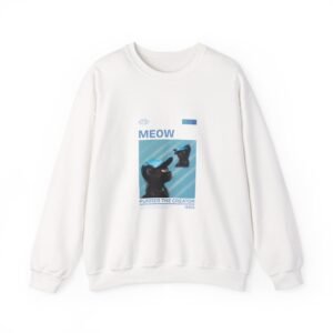 Playful Meow Cat Creator Graphic with Whiskers and Paws - Sweatshirt
