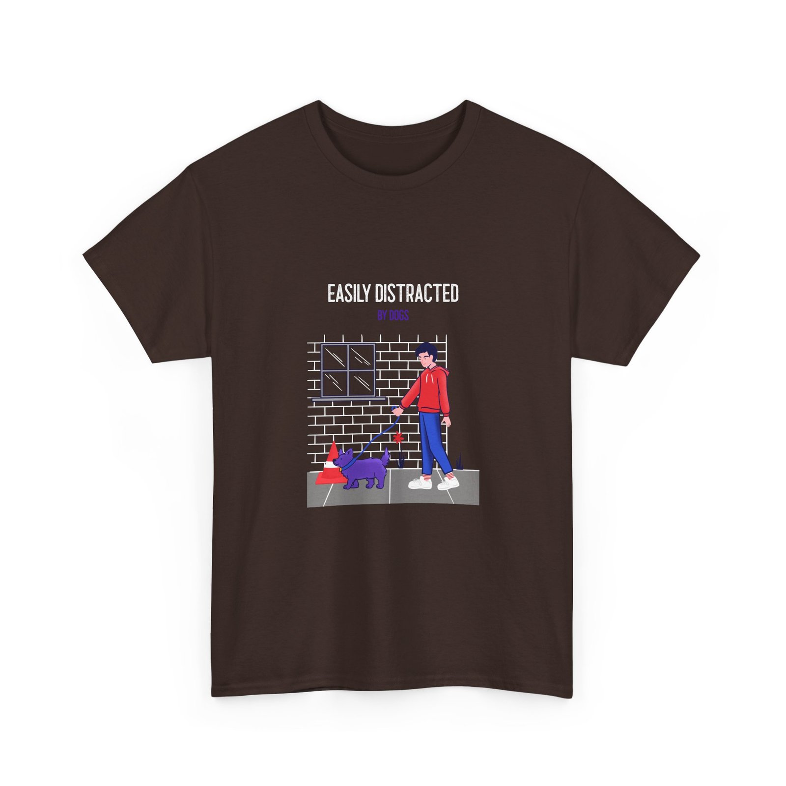 Easily Distracted By Dogs Dog Walker Graphic Design - T-shirt - Image 3