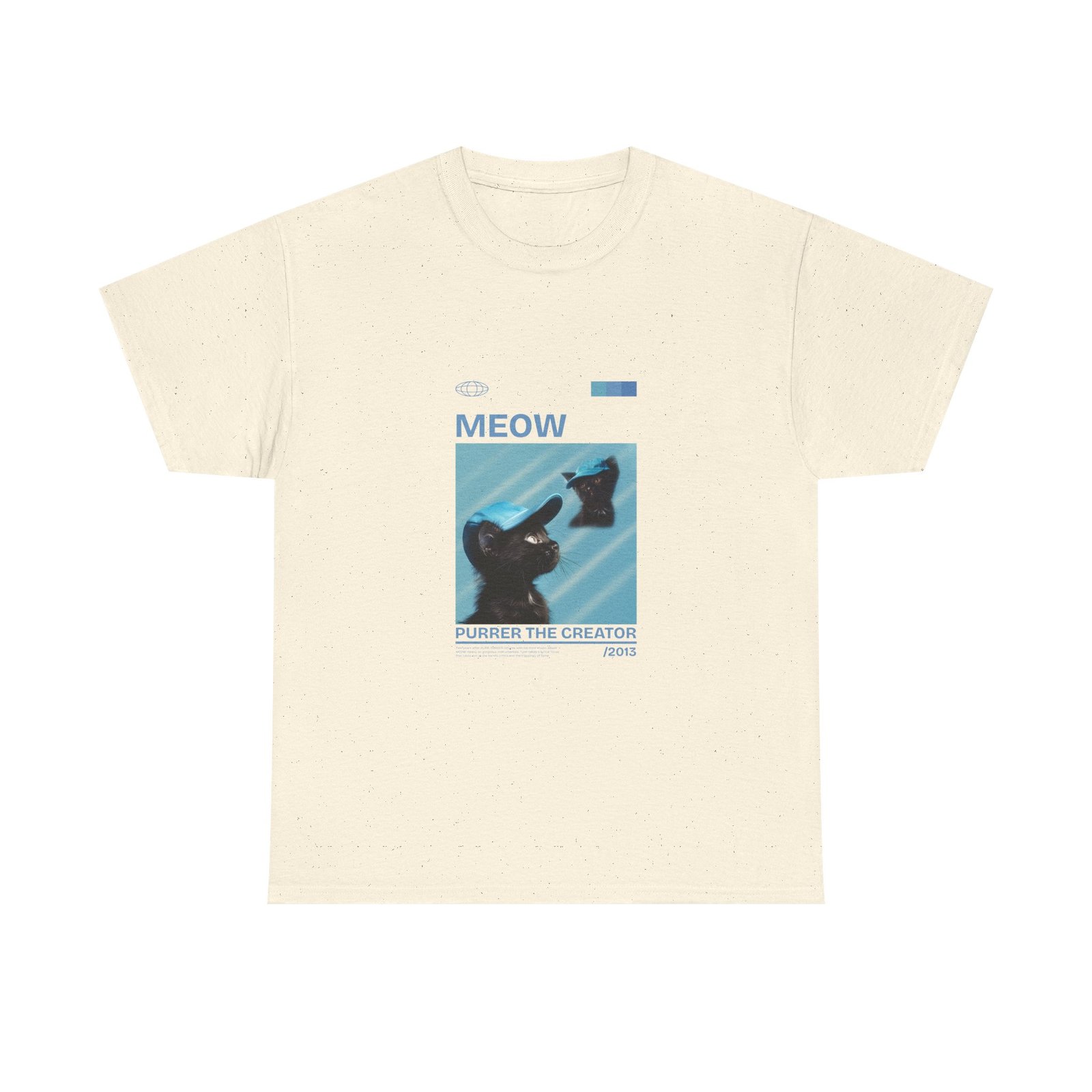 Playful Meow Cat Creator Graphic with Whiskers and Paws - T-shirt - Image 5