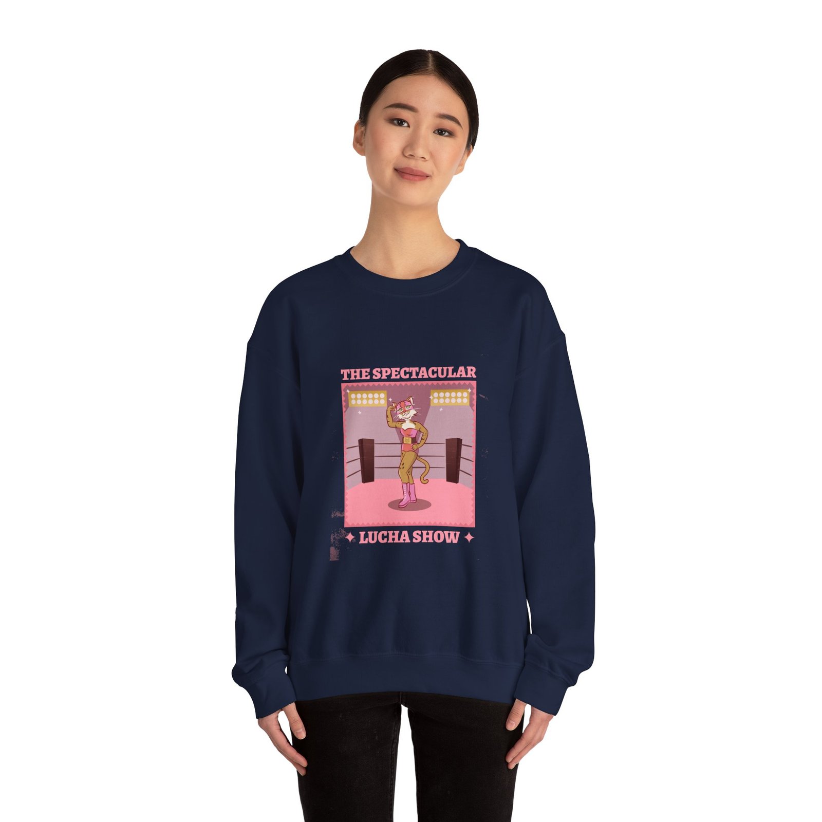 The Spectacular Lucha Show Cat Athletic Design - Sweatshirt - Image 12