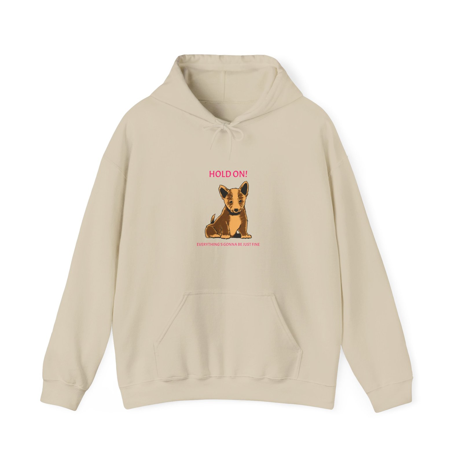 Hold On Dog Reassuring Comfort and Support Quote Design - Hoodie - Image 5