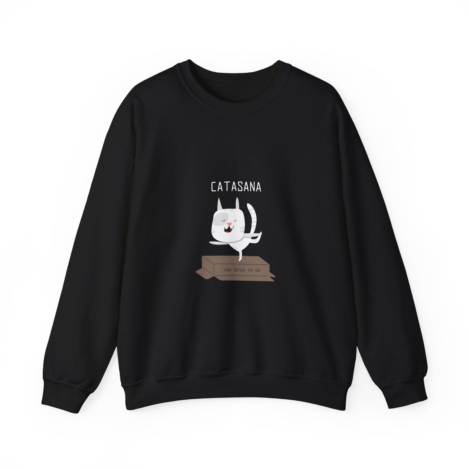 Cat in Asana Pose Peaceful Zen Meditation Design - Sweatshirt