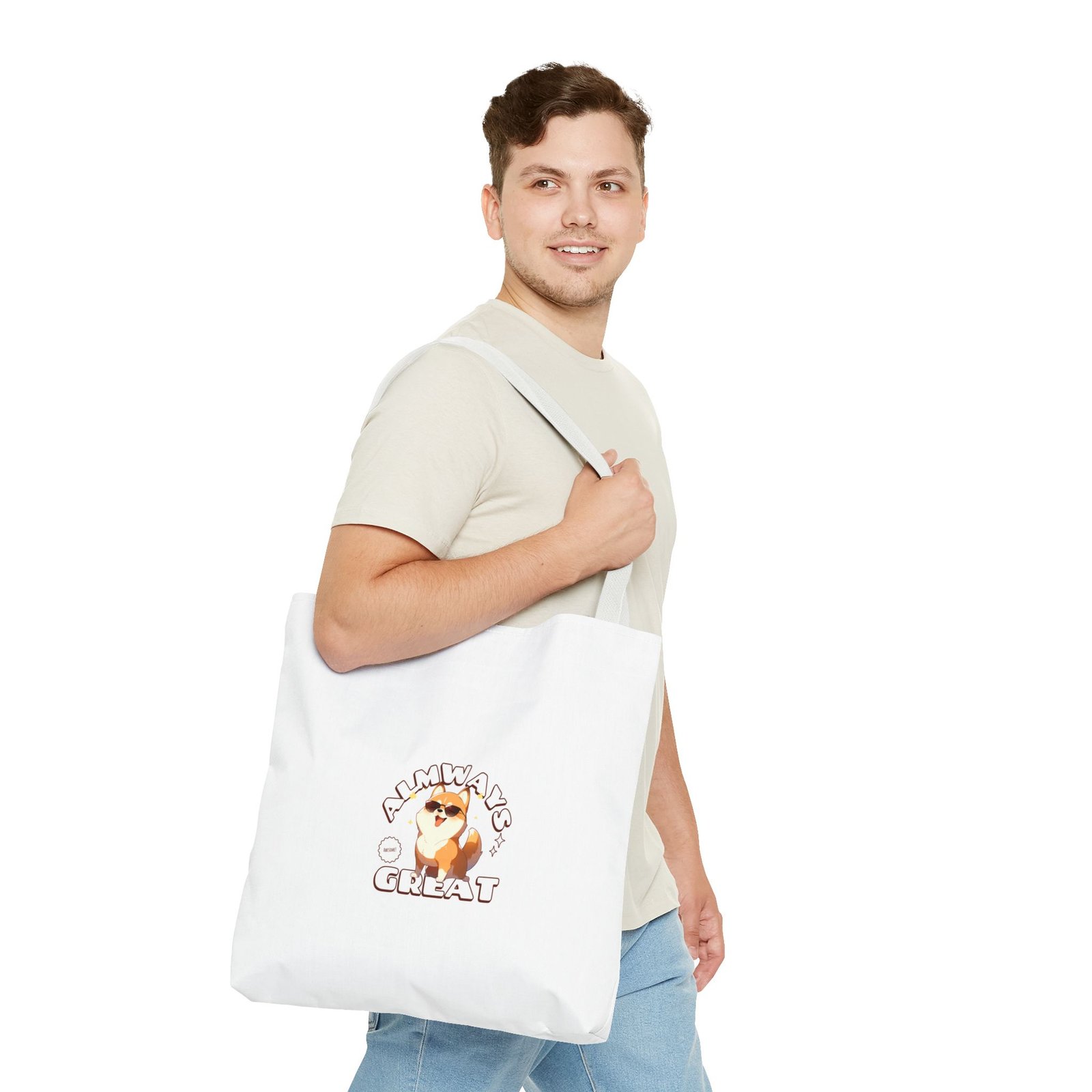 Always Great Dog Cheerful Bright Happy Canine Design - Tote Bag - Image 11