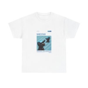 Playful Meow Cat Creator Graphic with Whiskers and Paws - T-shirt