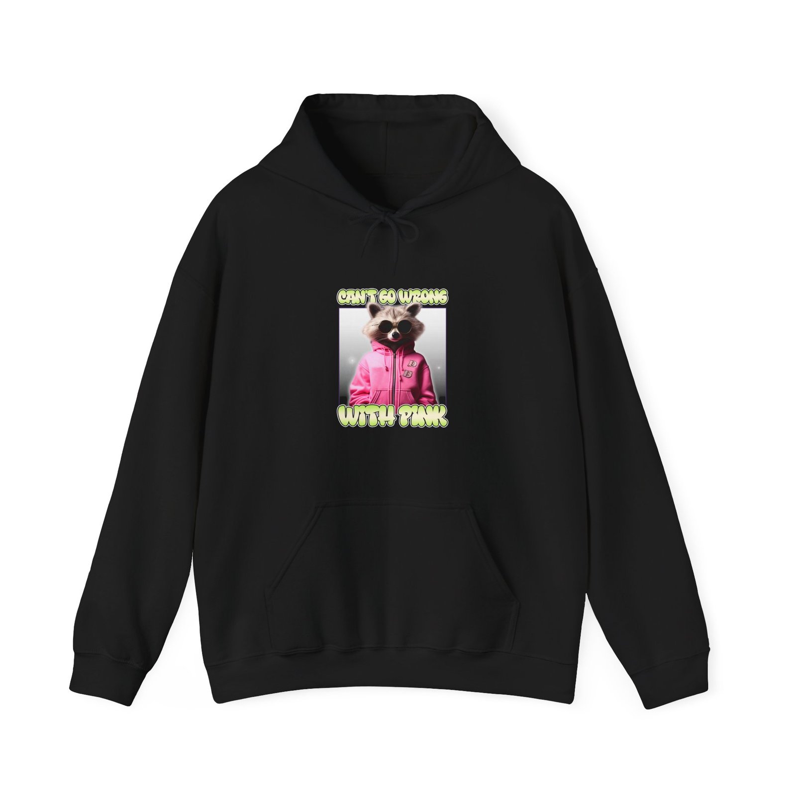 Can't Go Wrong With Pink Raccoon Stylish Graphic Design - Hoodie