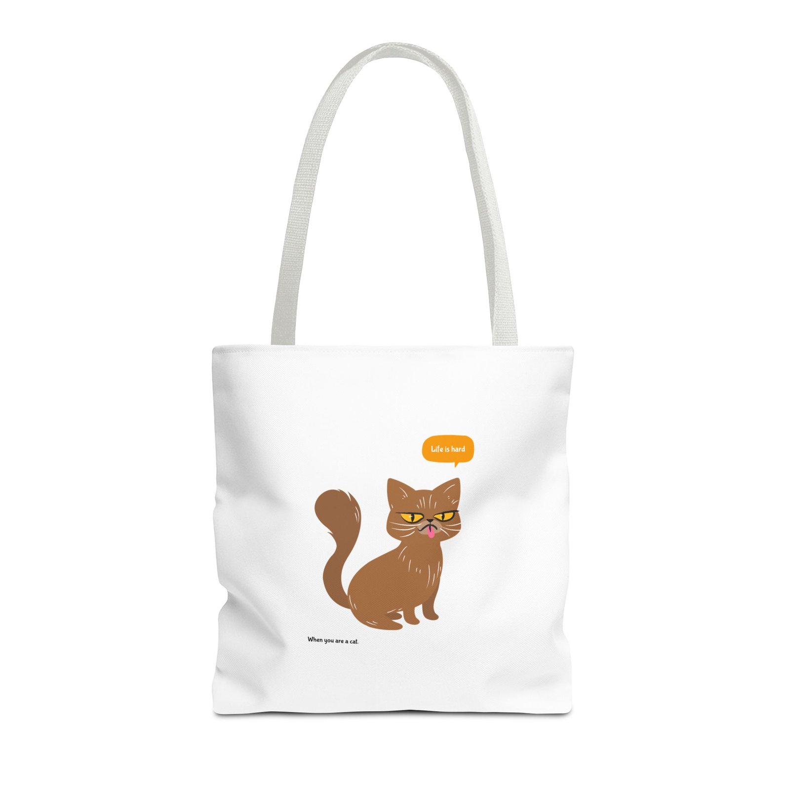 Life Is Hard Grumpy Cat Funny Sarcastic Attitude Design - Tote Bag - Image 5