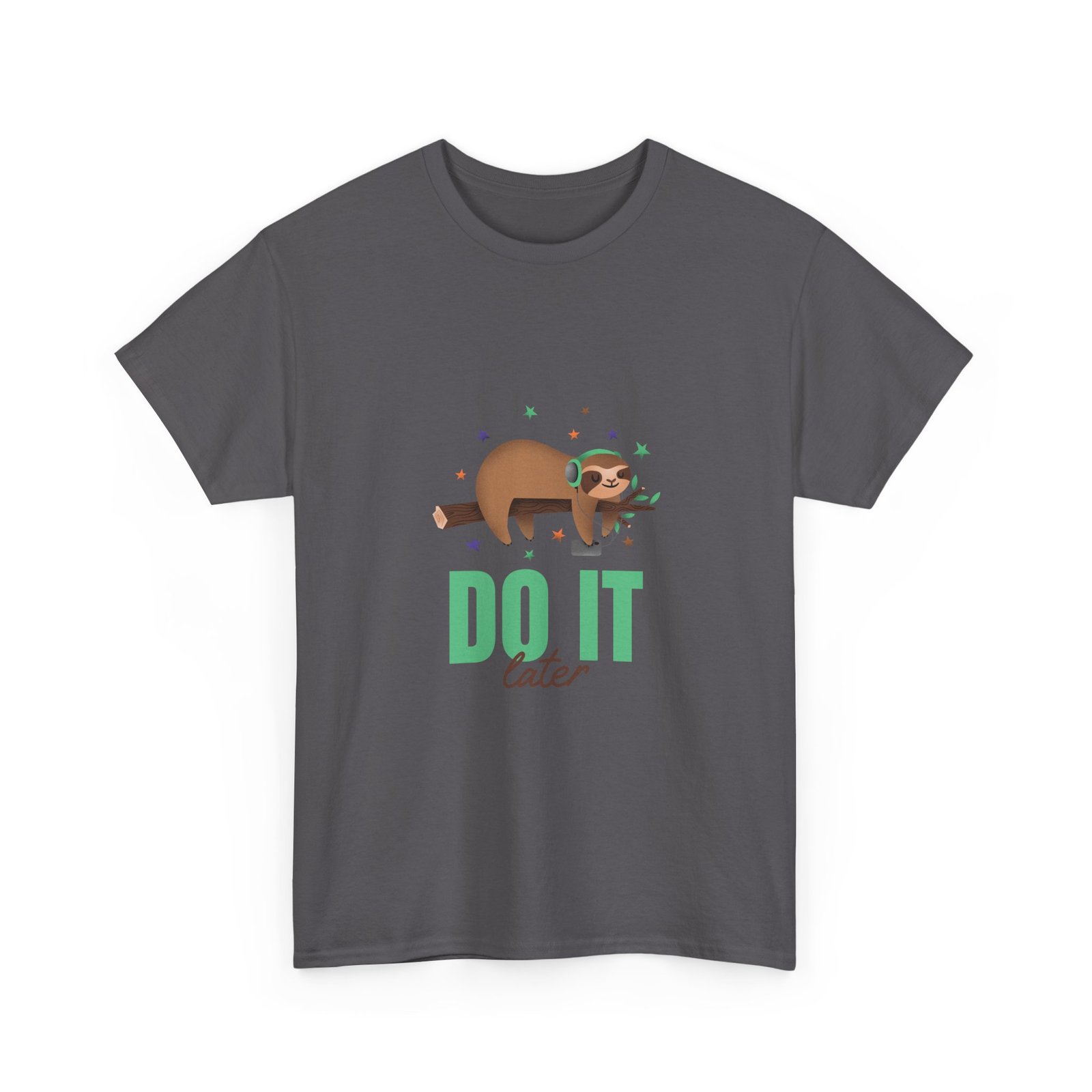 Funny Do It Later Sloth Lazy Cartoon Illustration - T-shirt - Image 7