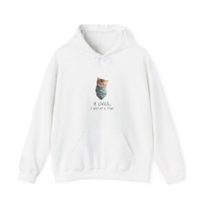 Cute Cat Illustration with "Lives Nap at a Time" Sleepy Theme - Hoodie