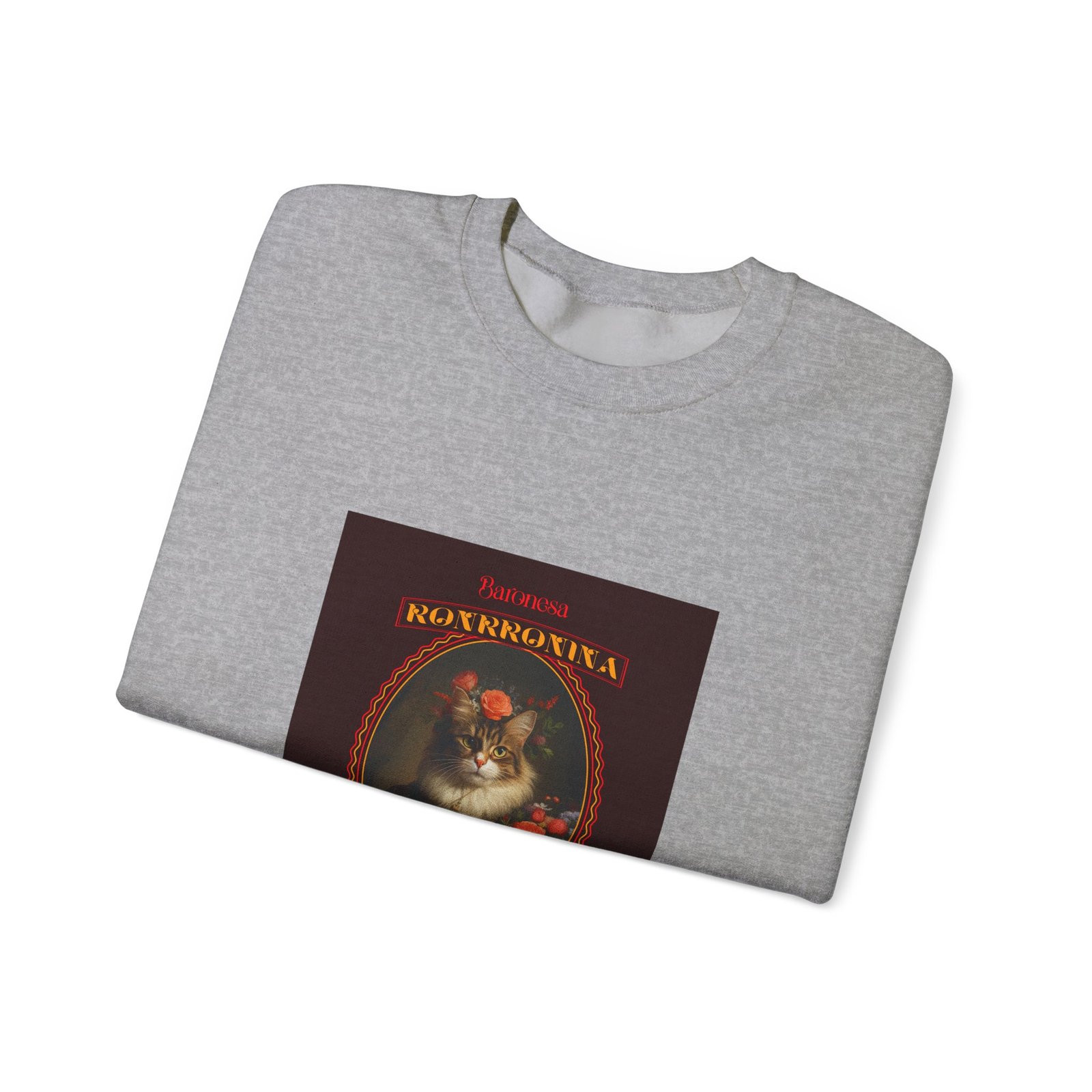 Baronessa Murronika Vintage Cat Illustration with Elegant Flair - Sweatshirt - Image 11