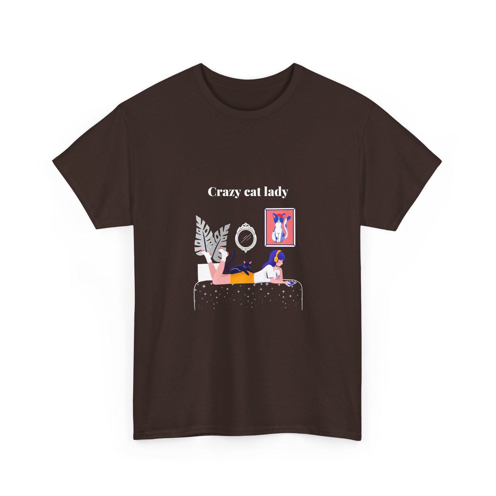 Crazy Cat Lady Relaxed Cat Illustration with Whimsical Charm - T-shirt - Image 3