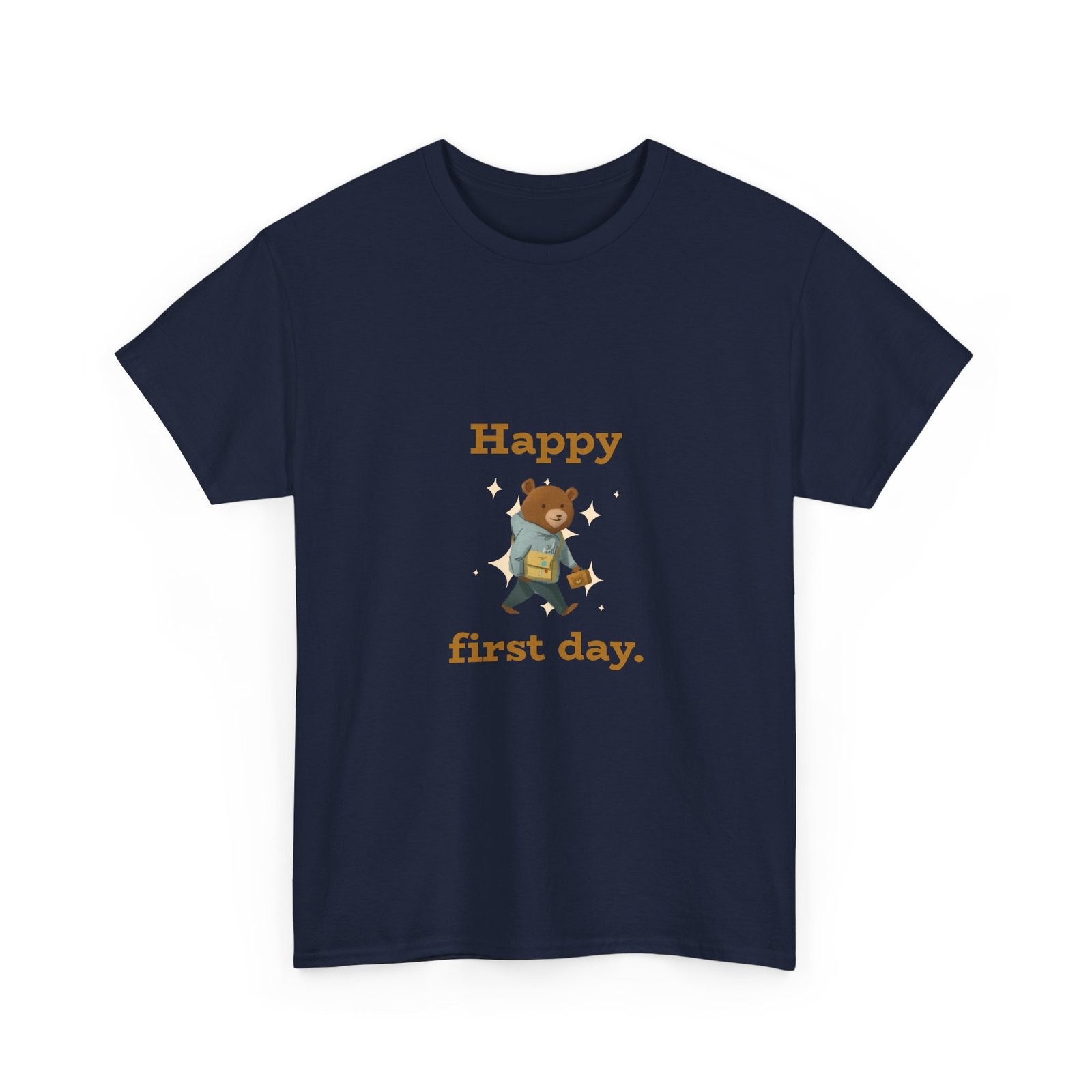 Cheerful Bear Celebrating Happy First Day Design - T-shirt - Image 11