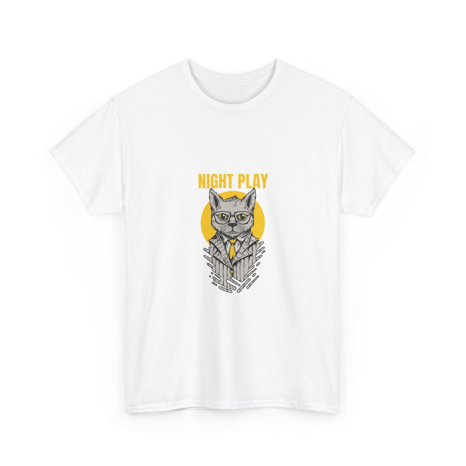 Mysterious Cat Silhouette Playing Under Moonlight - T-shirt - Image 3