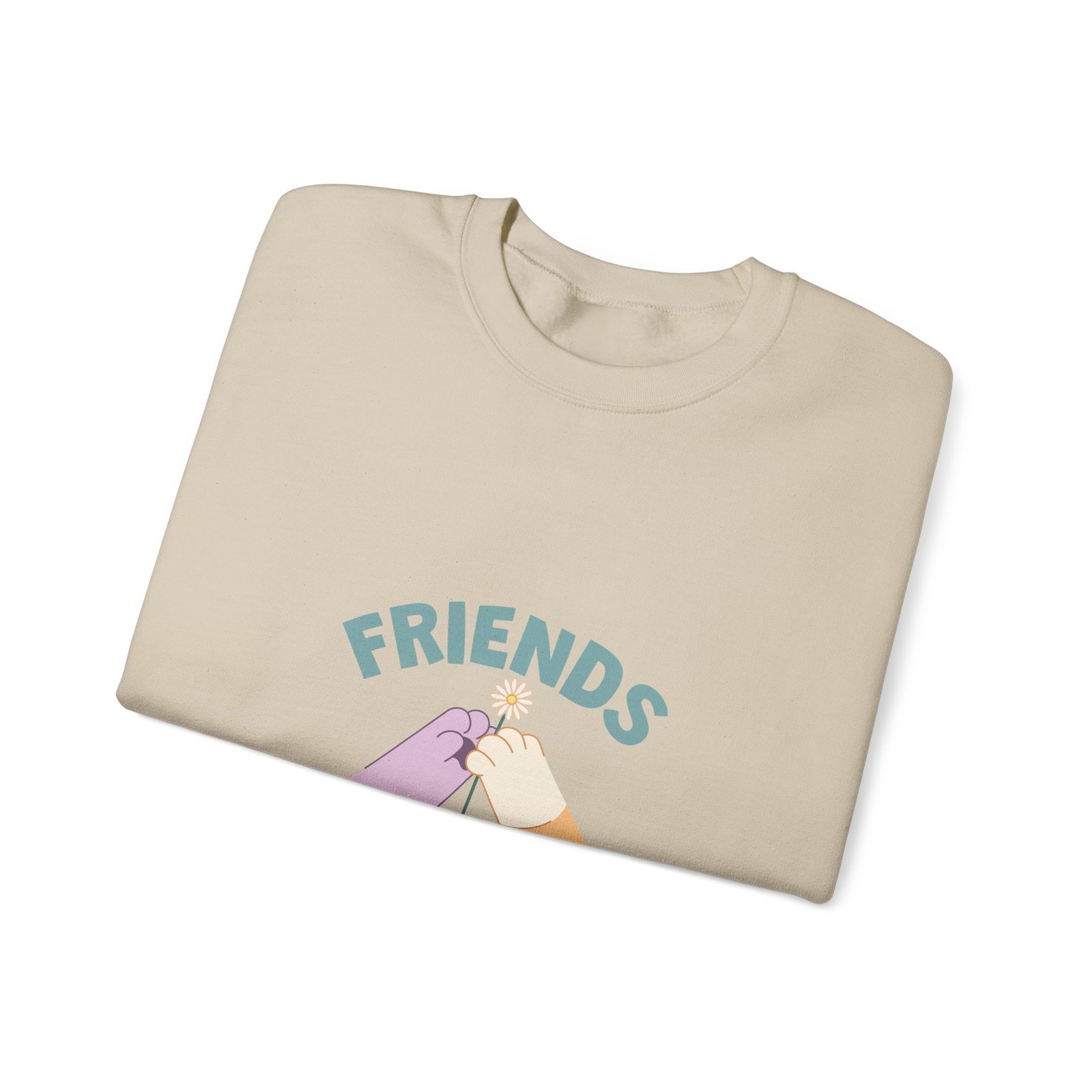 Friends Forever Animal Friends Cute Cartoon Illustration - Sweatshirt - Image 7