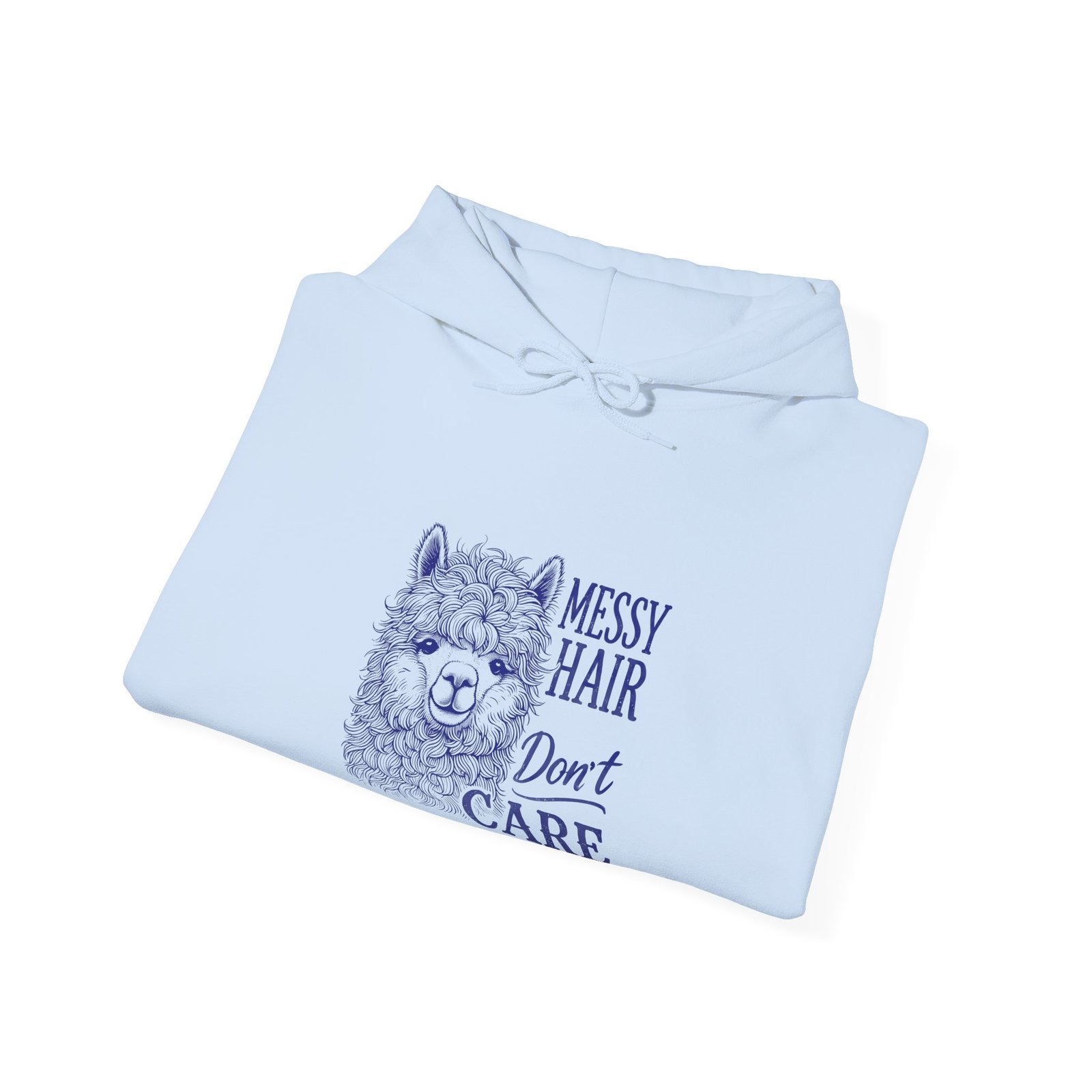 Cute Blue Llama with Messy Hair Graphic Design - Hoodie - Image 12