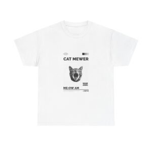 Cat Mewer Screaming Feline Illustration with Expressive Pose - T-shirt