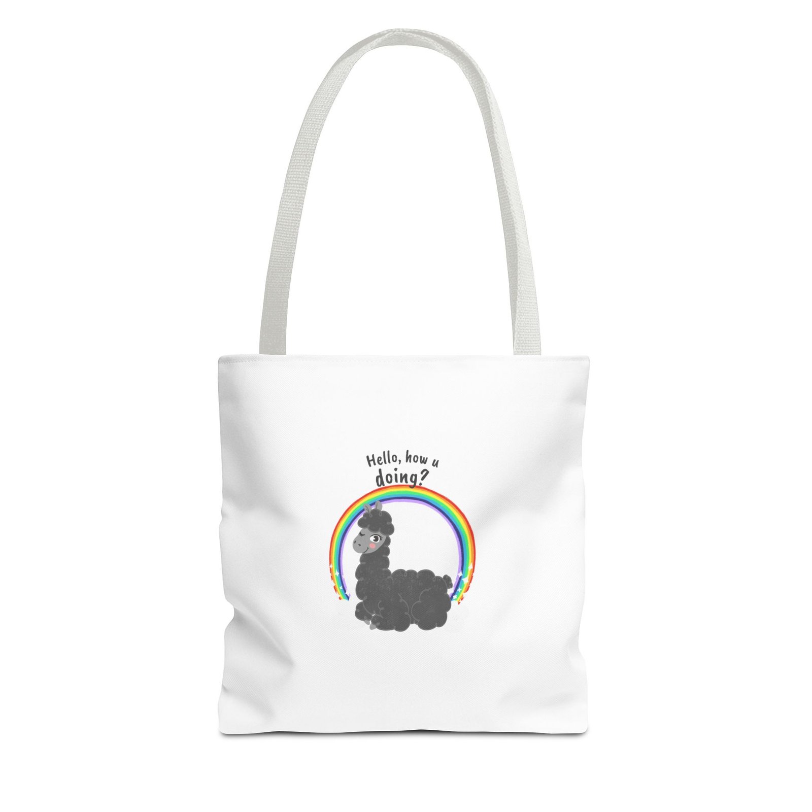 Cute Friendly Alpaca Saying Hello How U Doing Design - Tote Bag