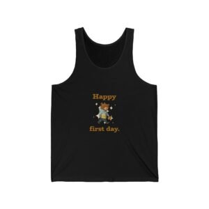Cheerful Bear Celebrating Happy First Day Design - Tank Top