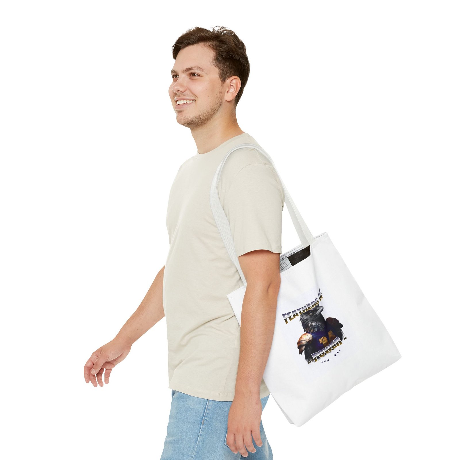 Feathers of Power Raven Warrior Bold Tribal Artwork - Tote Bag - Image 7