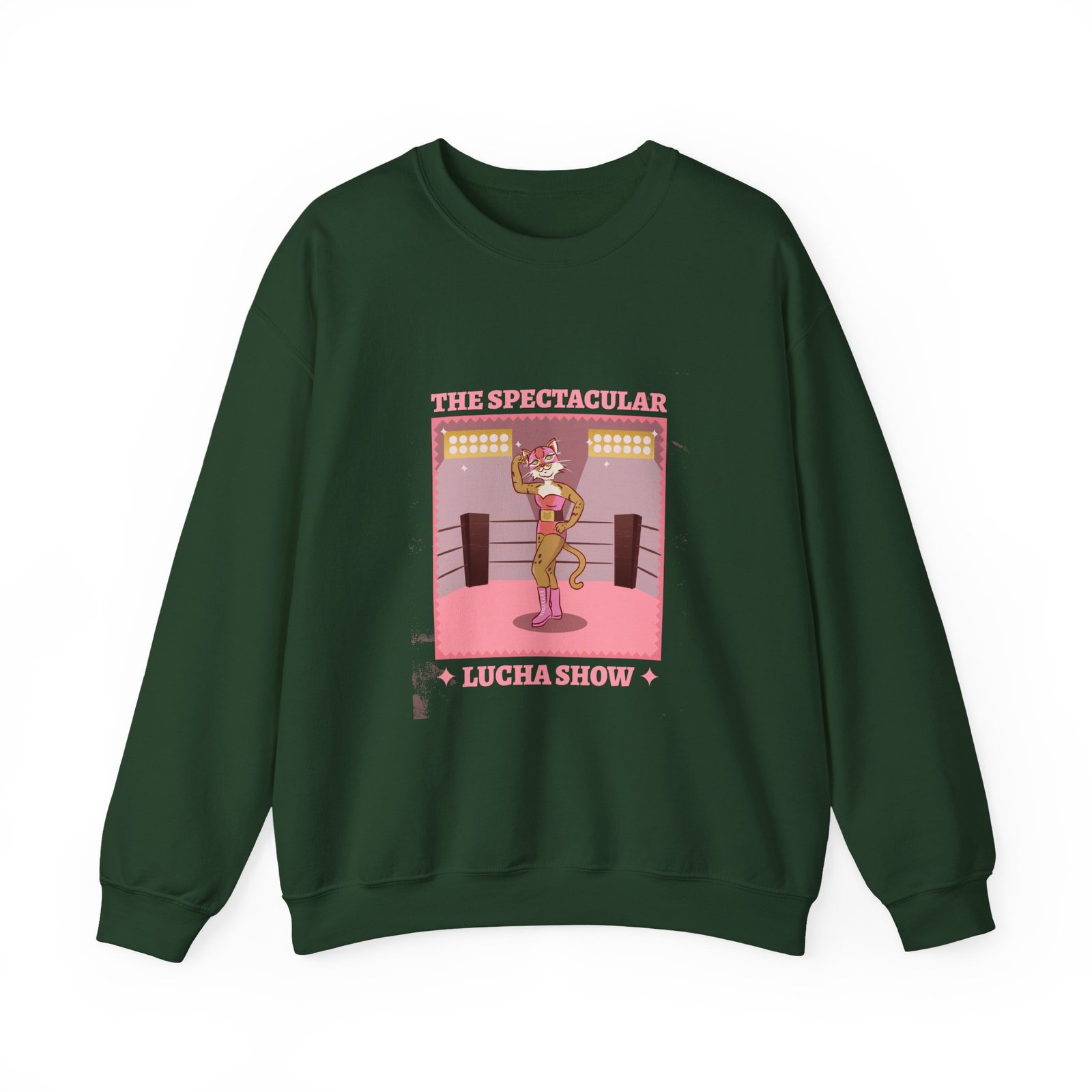 The Spectacular Lucha Show Cat Athletic Design - Sweatshirt - Image 5