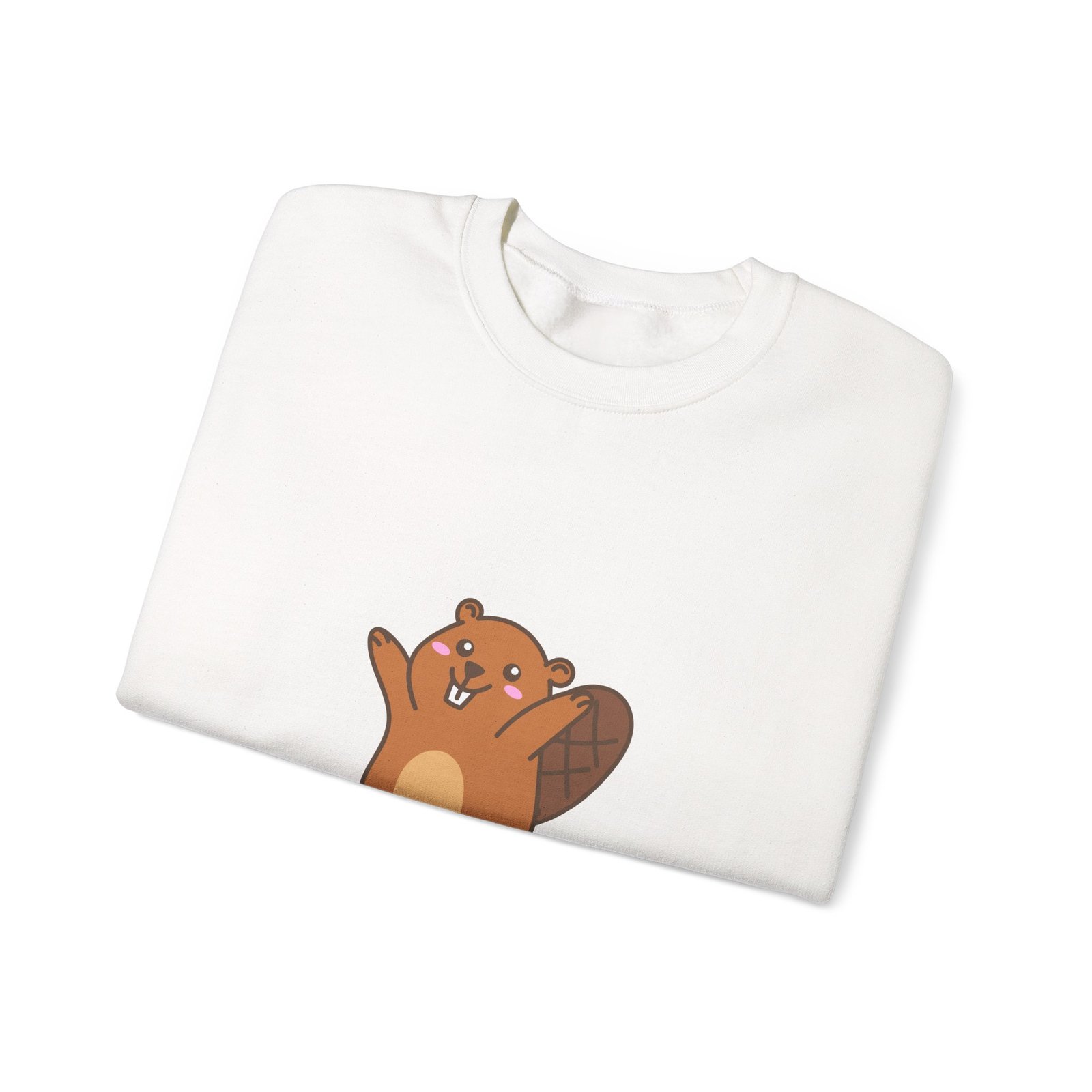 Beaver Lover Forever Happy Cute Cartoon Beaver Design - Sweatshirt - Image 3