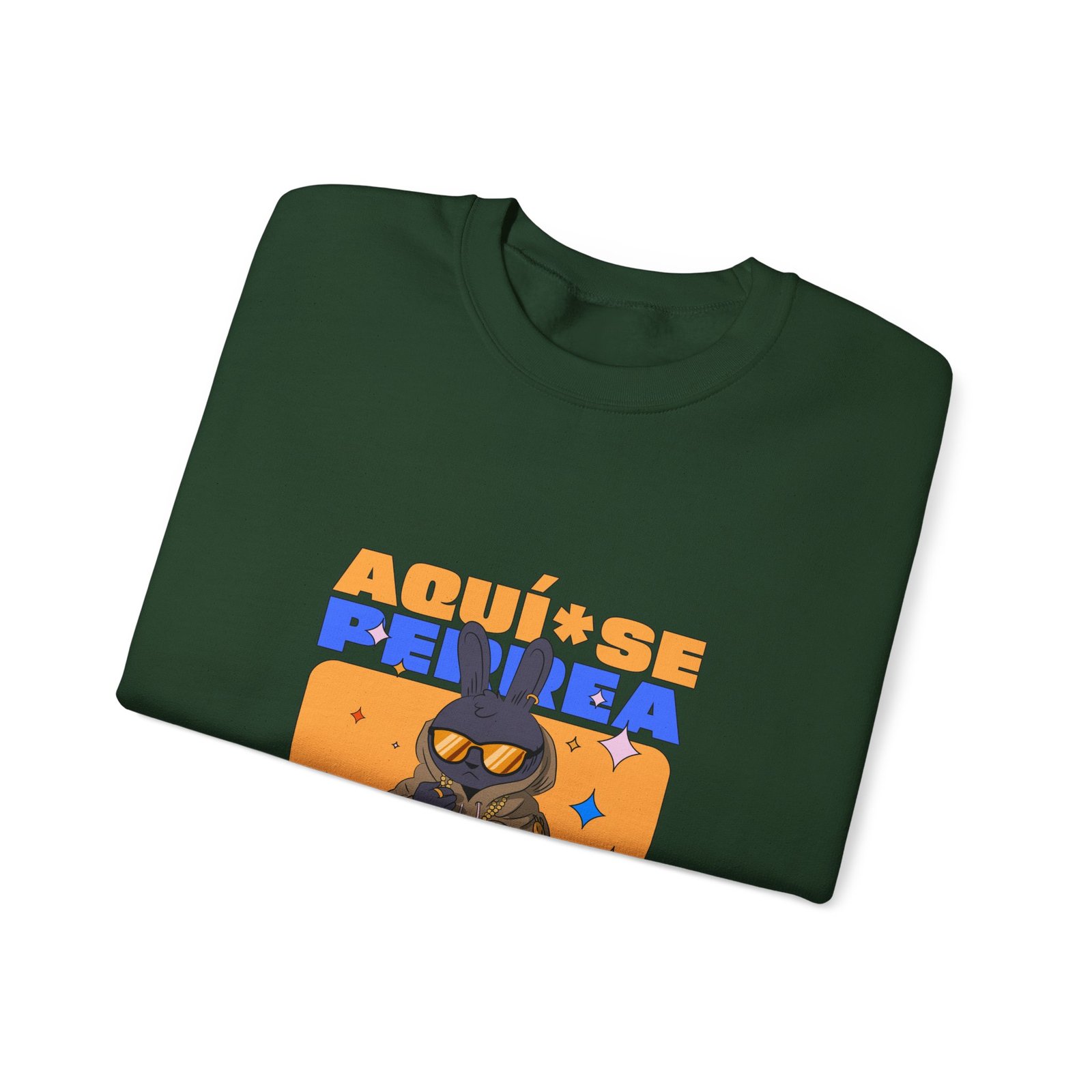 AQUÍ SE PERREA Bunny Urban Streetwear Graphic Design - Sweatshirt - Image 7