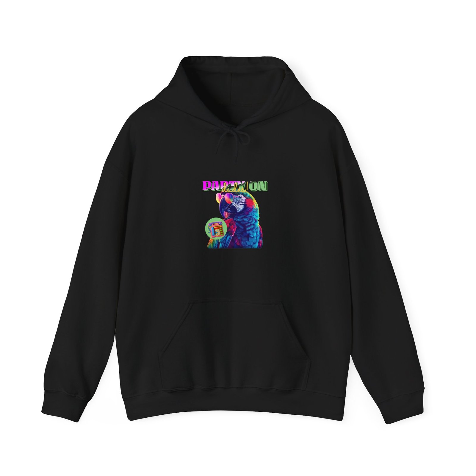Vibrant Papillon Parrot Colorful Illustration - Hoodie